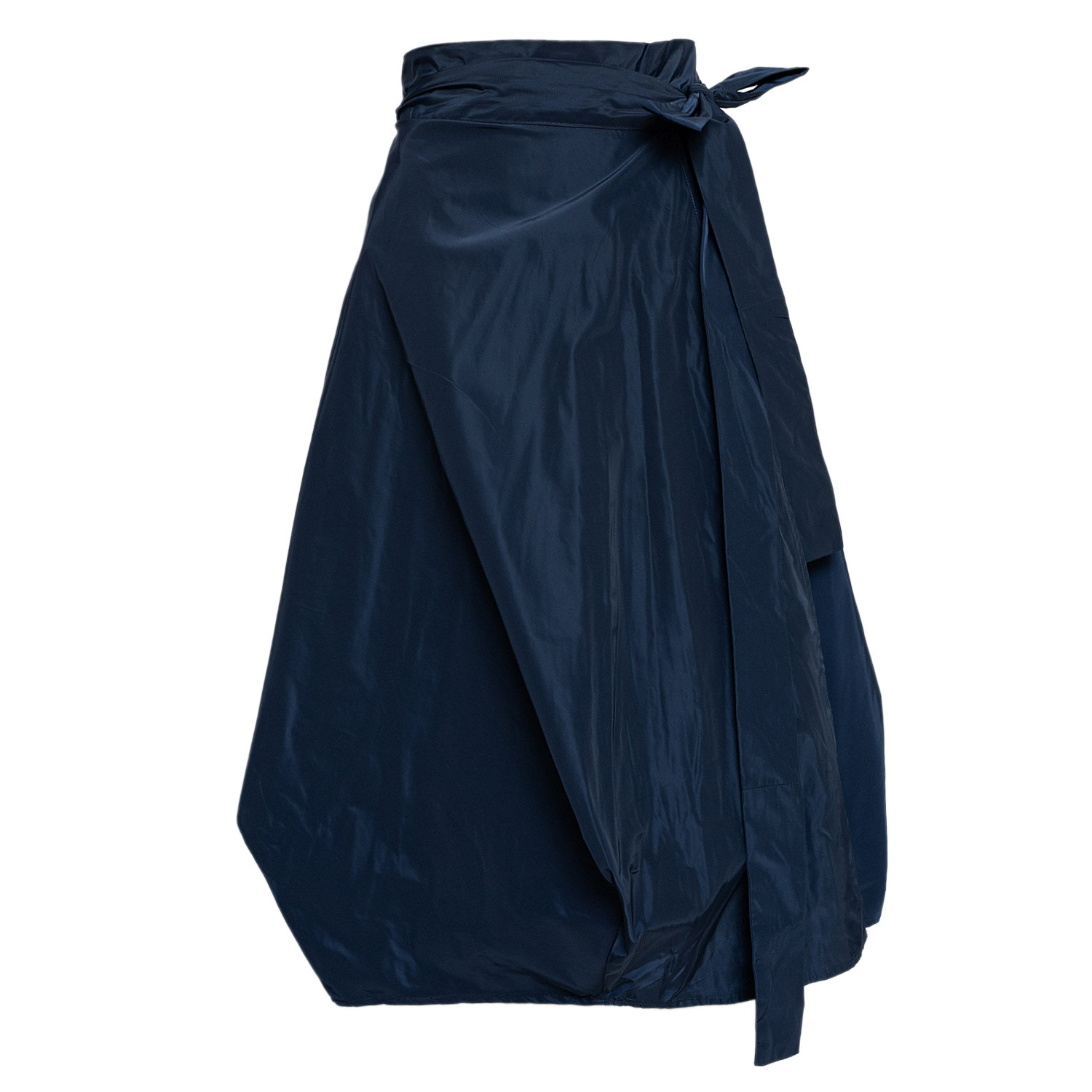 Bianca Popp Women's Wrapped Skirt In Dark Blue Taffeta In Blue
