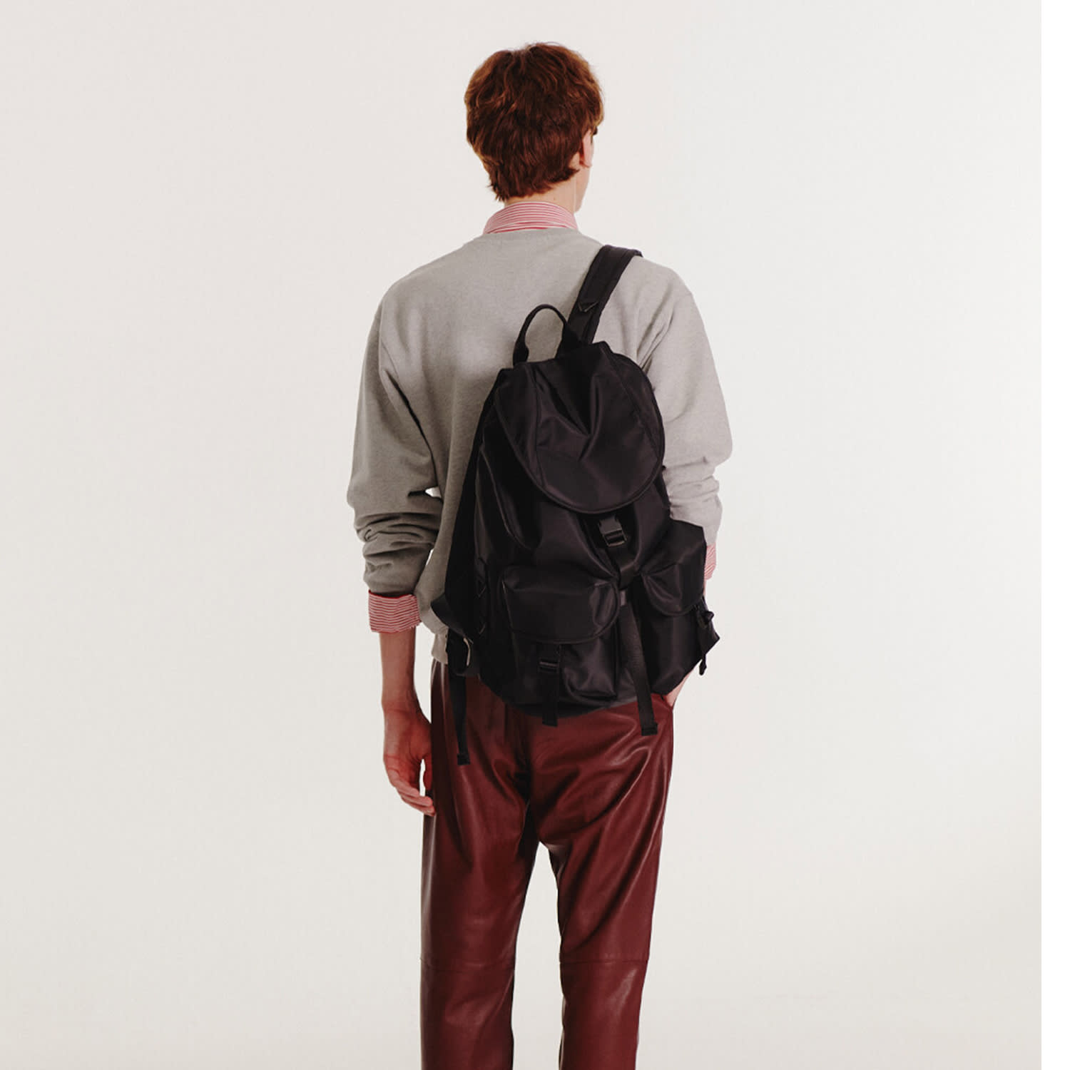 【HAH ARCHIVE】2POCKET NYLON CARGO RUCK SACK After Pray Edition | Two-Pocket Nylon Cargo Rucksack - Black
