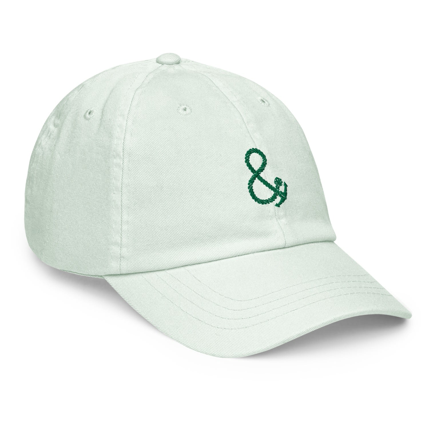 Anchor & Crew Green Mint Pastel Ampersand Signature Embroidered Chino Cap - Women In Green