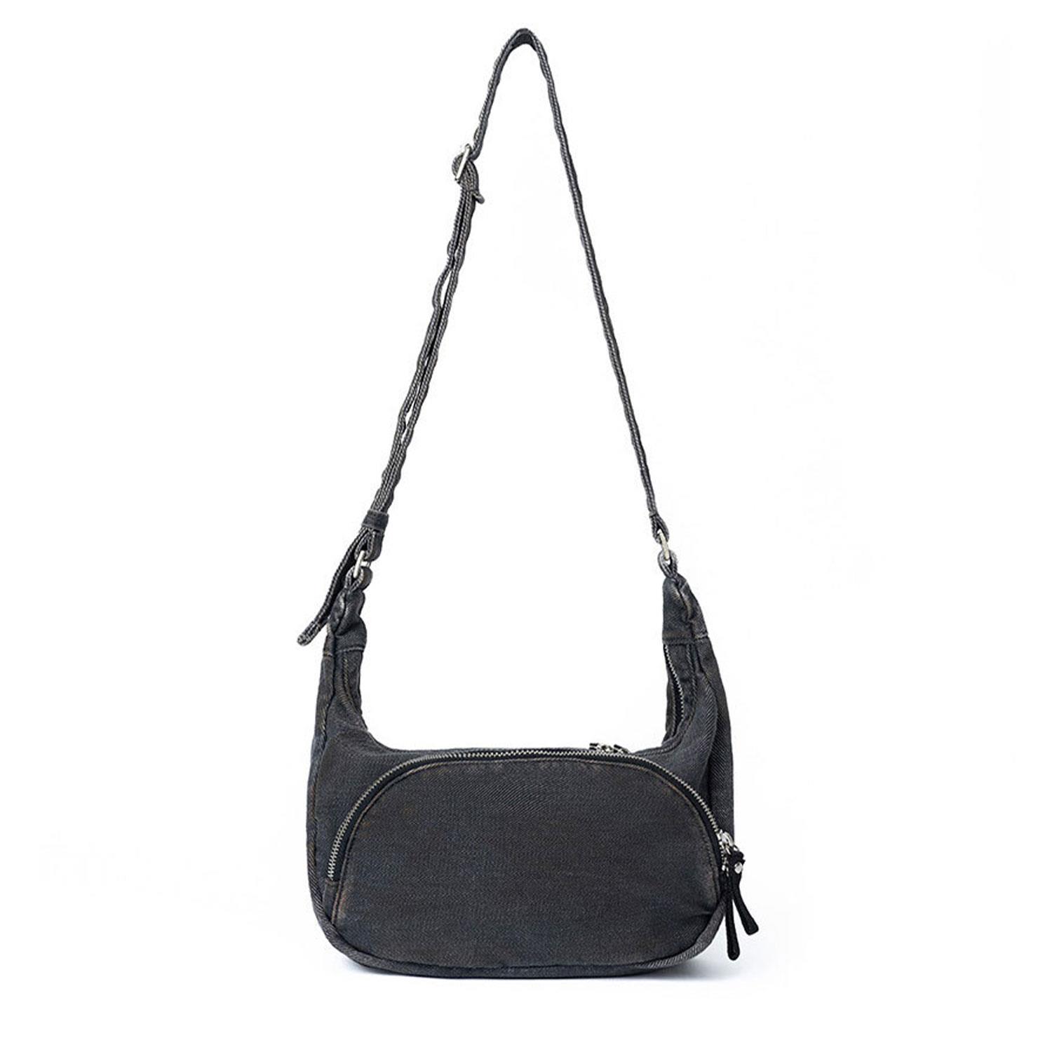 ショルダーバッグ・ポシェット HAHARCHIVE After Pray Edition Perry Washed Hobo Bag Black After Pray Edition | Ferry Washed Hobo Bag - Black | HAH