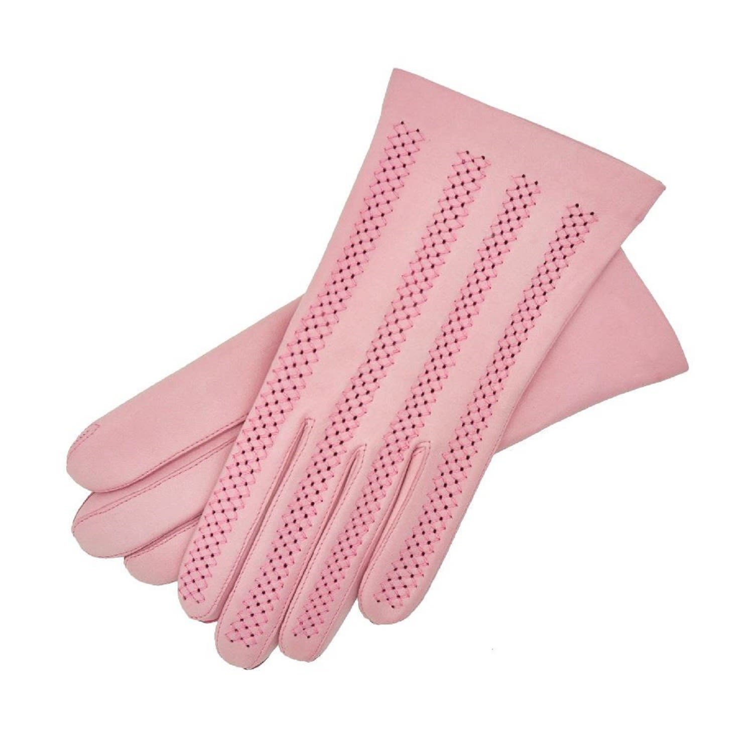 Women’s Pink / Purple Pink Leather Gloves For Woman - Handmade - Vernazza 6.5" 1861 Glove Manufactory