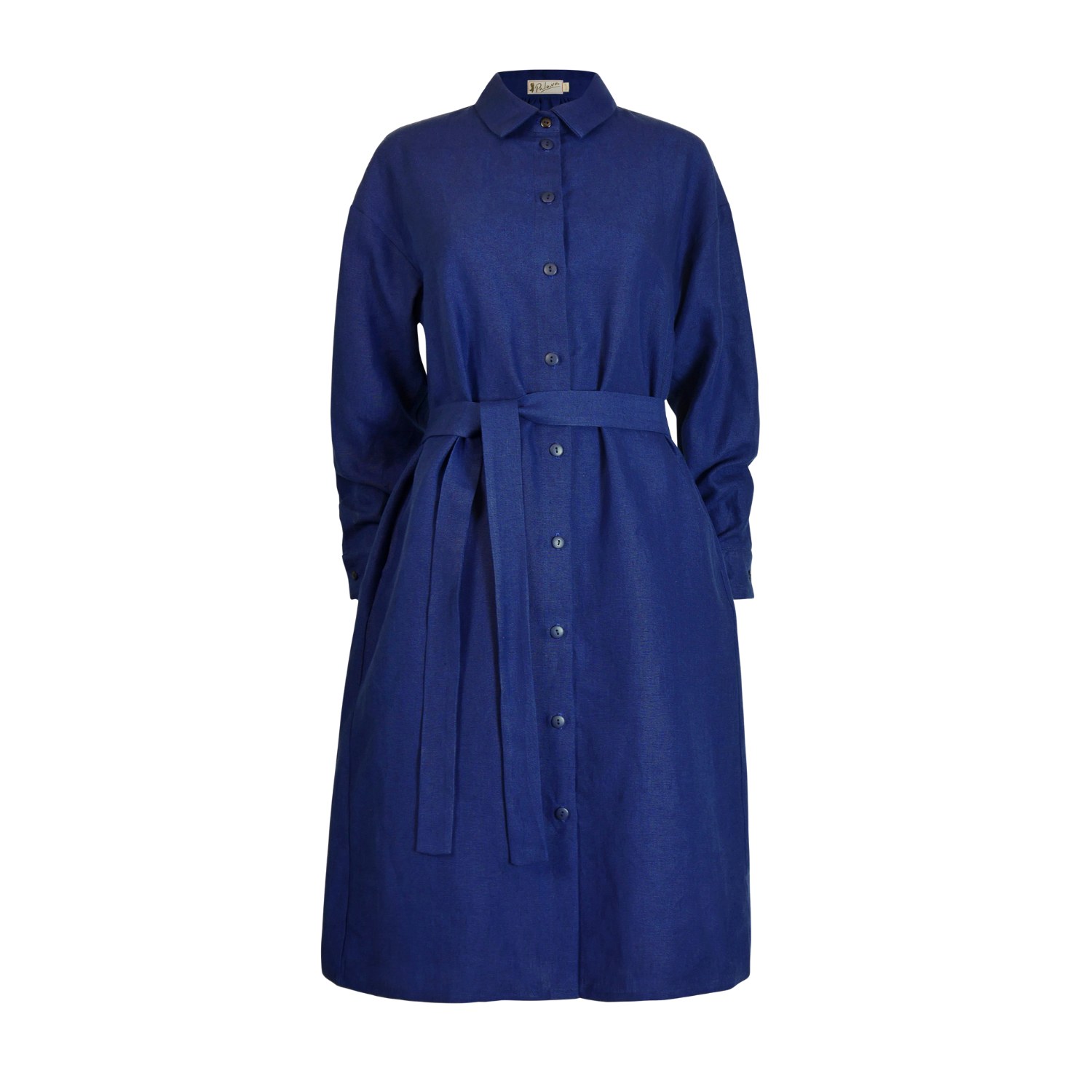 Palava Women's Blue Izzy Dress - Navy Linen