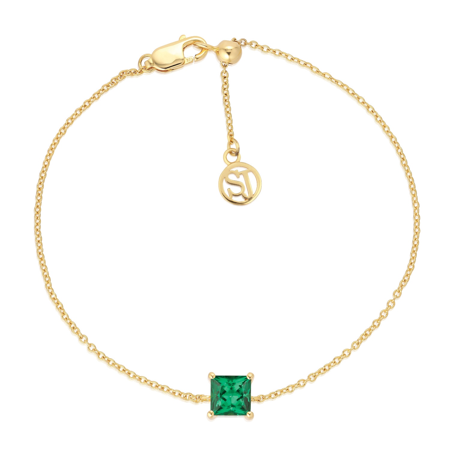 Sif Jakobs Jewellery Women's Green / Gold Bracelet Ellera Quadrato - Gold & Green In Multi