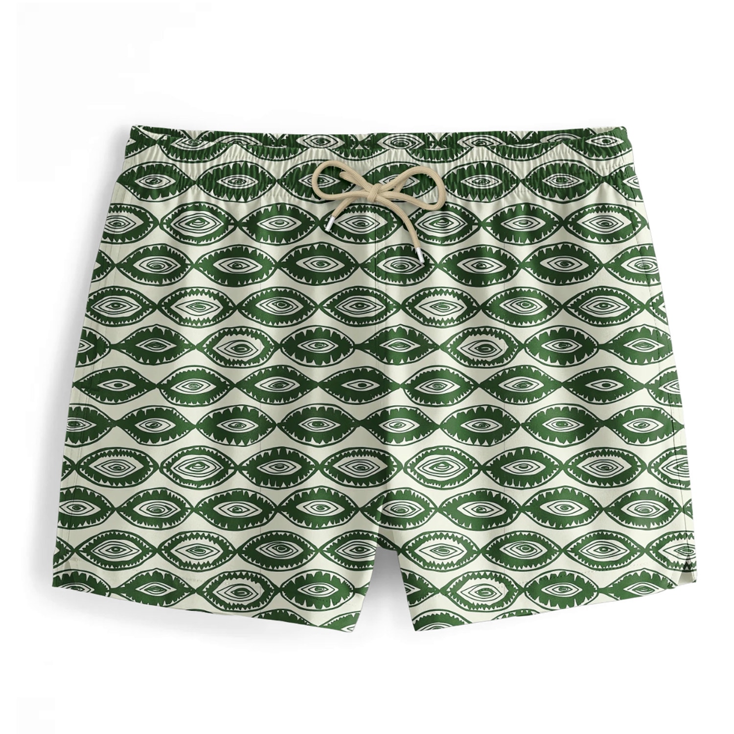 Aloha From Deer Men's Green / Neutrals Green Eyes Swimming Shorts In Green