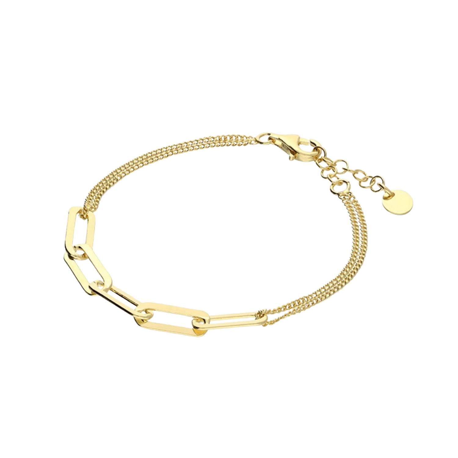 Women’s Paper Chain Link Bracelet Gold Plated Fiyah Jewellery