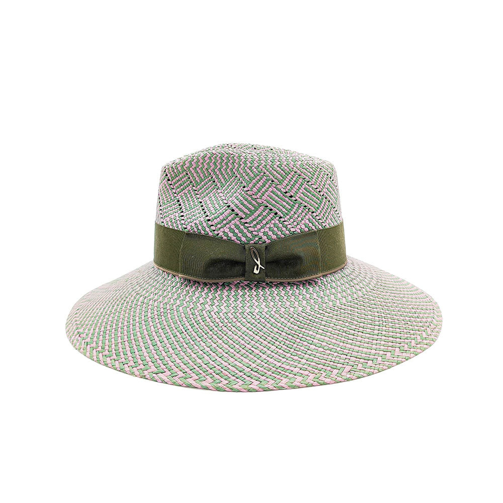 Doria 1905 Women's Green Panama Pasadores Wide Brim Hat