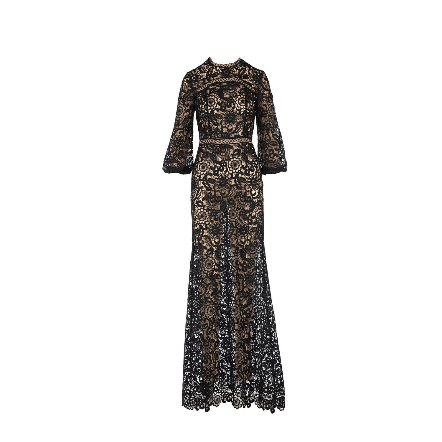 Mammu Couture Women's Dress Aurora - Maxi, Black, Long Sleeves In Black