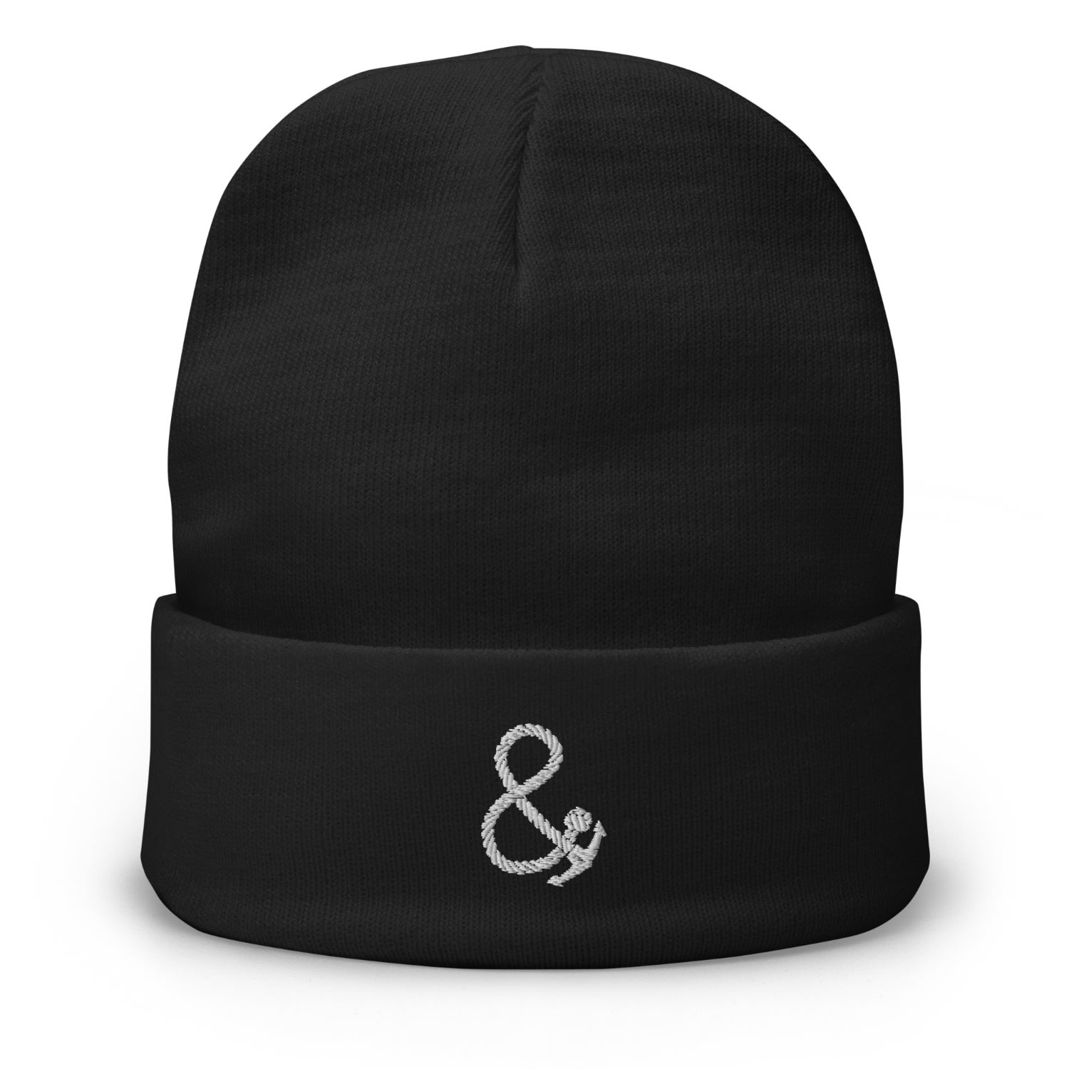 Anchor & Crew Black Ampersand Signature Embroidered Beanie - Women In Black