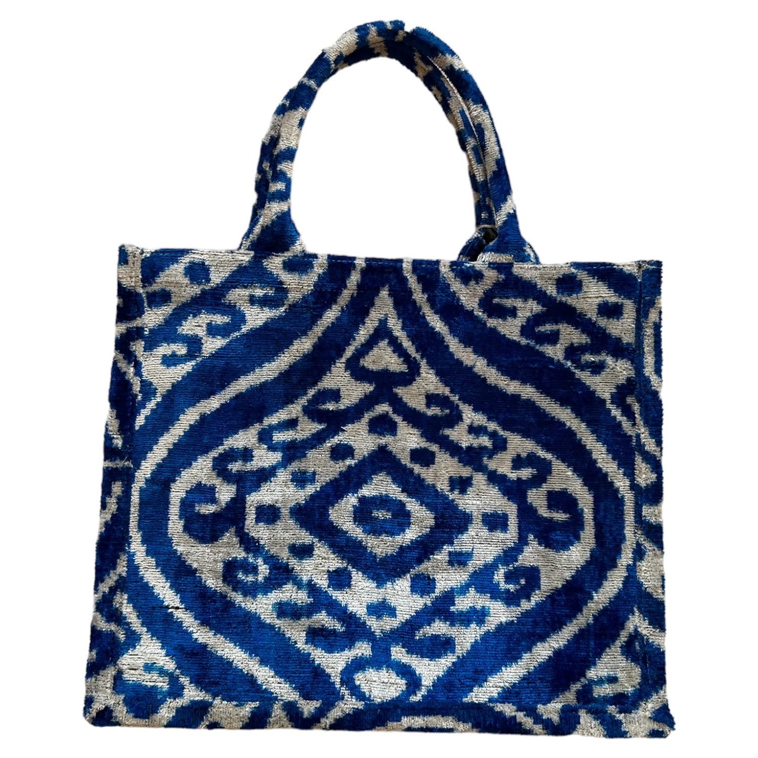 Women’s Colbalt Blue Velvet Ikat Tote Punica