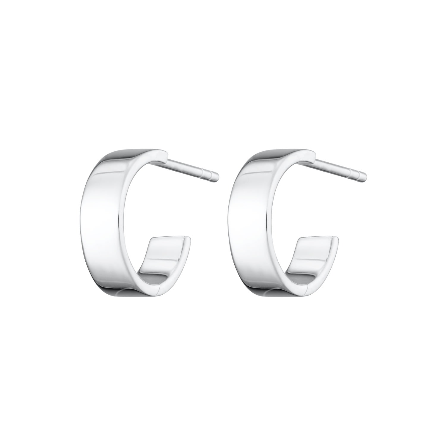 Lily Charmed Women's Sterling Silver Wide Huggie Hoop Earrings In Silver