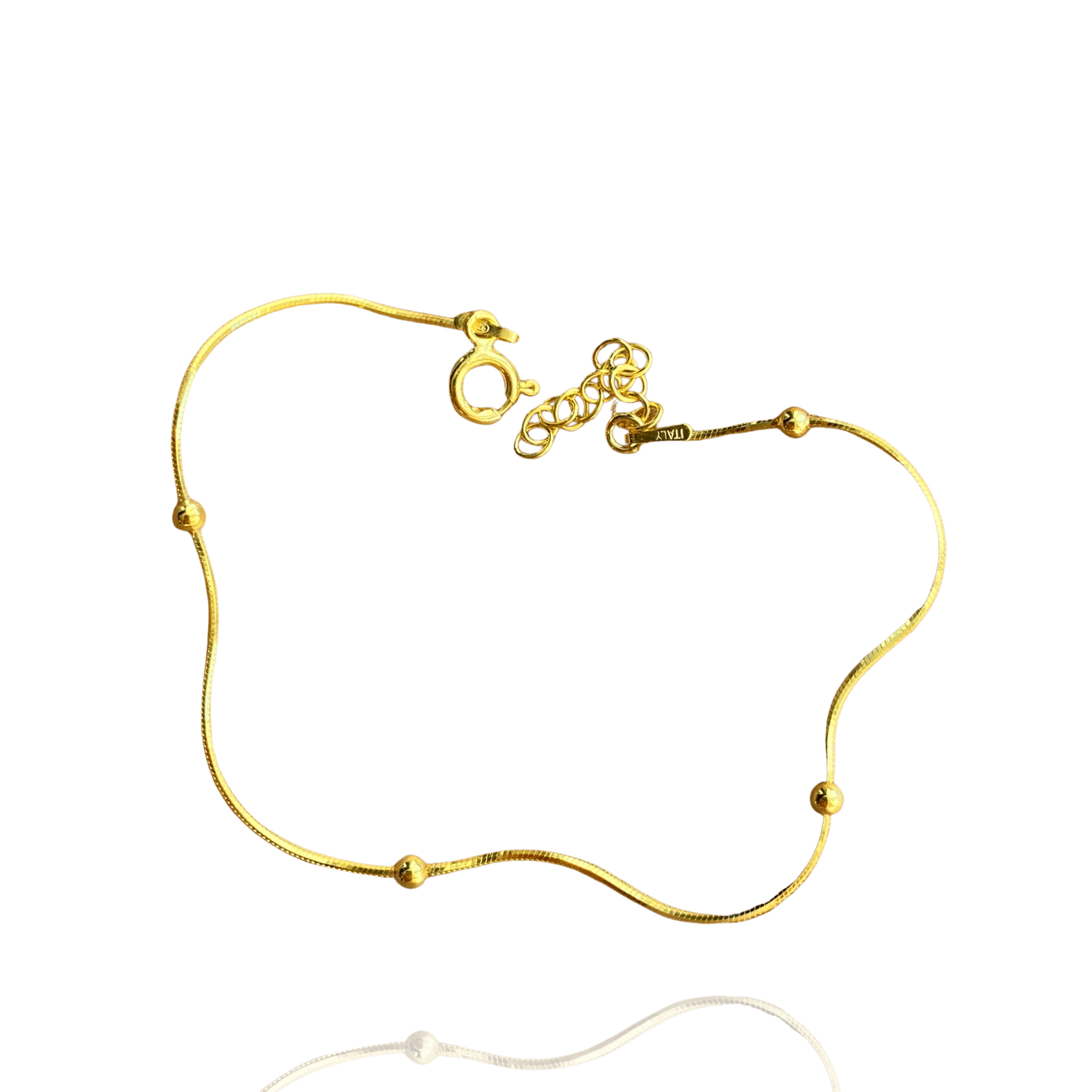 Spero London Women's Gold Italian Bead Chain Sterling Silver Satellite Bracelet In Gold