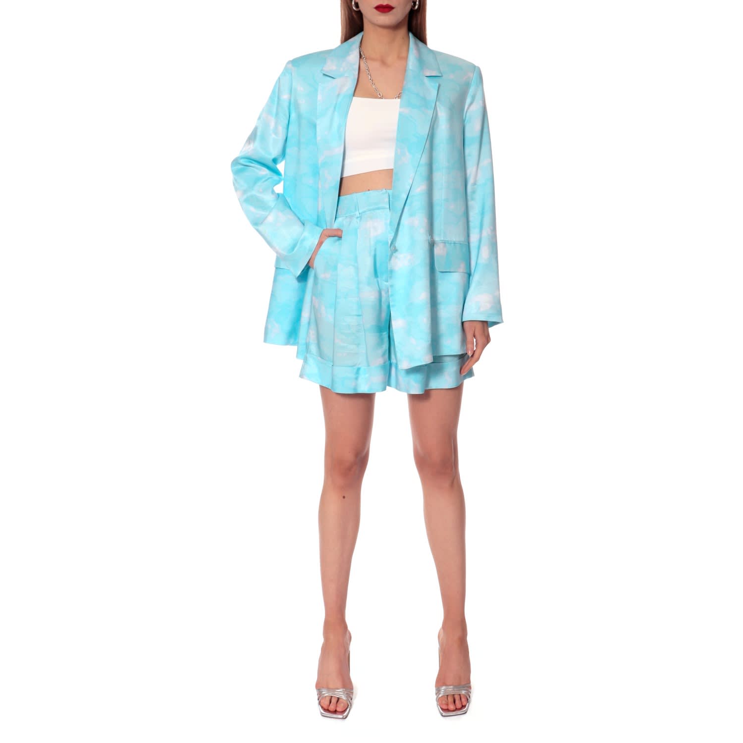 Baby blue oversized blazer outlet