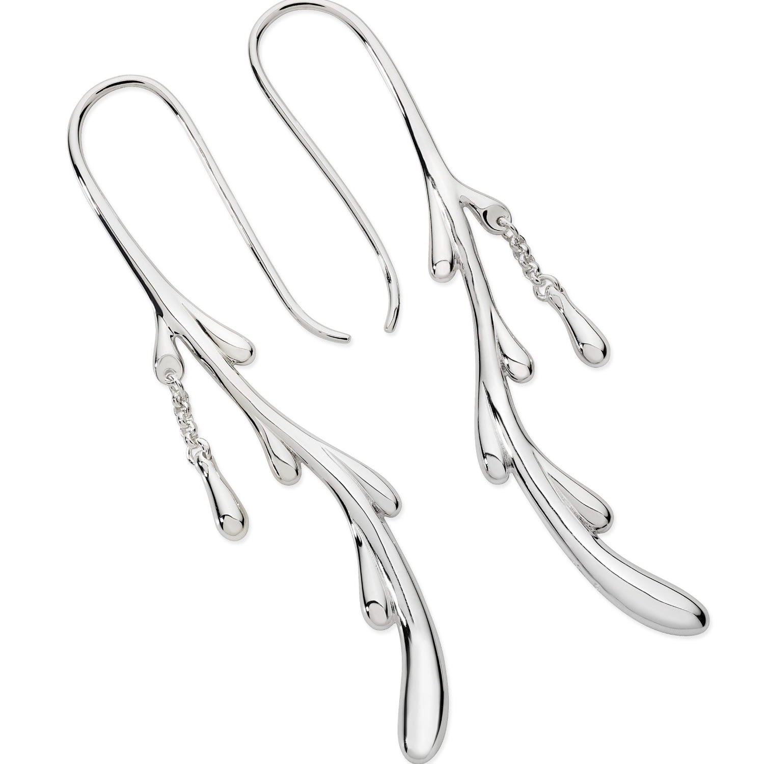 Lucy Quartermaine Women's Silver Shepherds Crook Dripping Earrings In Silver
