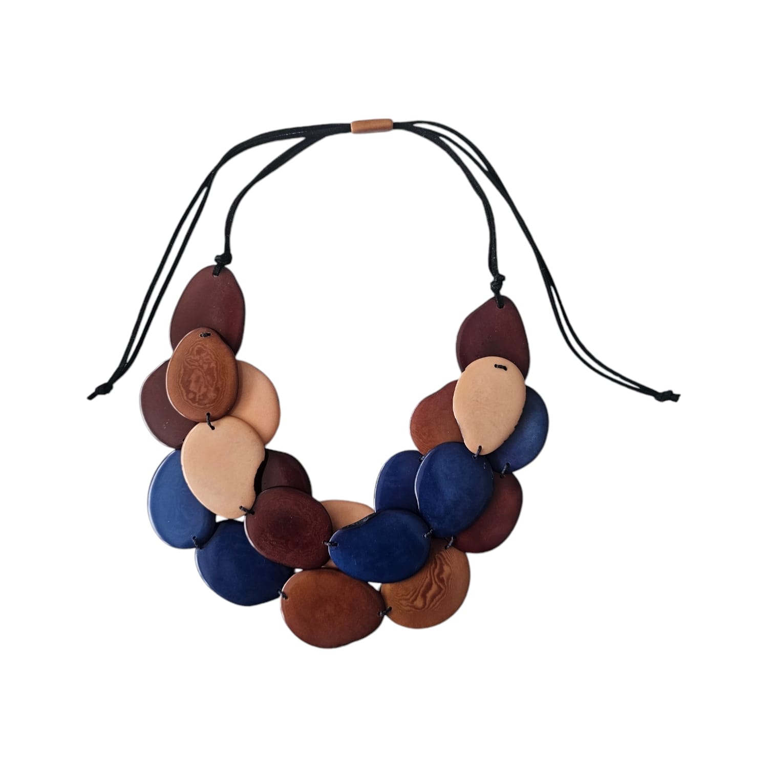 Shamuk Women's Blue / Brown Tagua Necklace Blue Brown & Beige