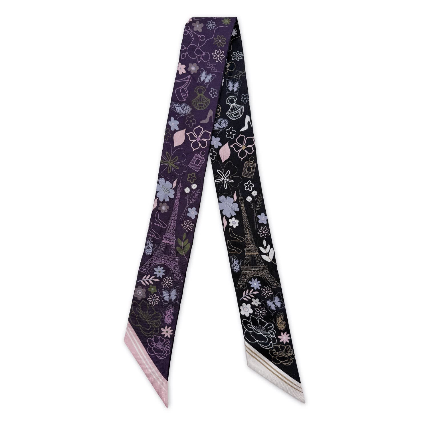 Scapes By Elizabeth Women's Black / Purple Paris Silk Skinny In Violet Noir In Multi