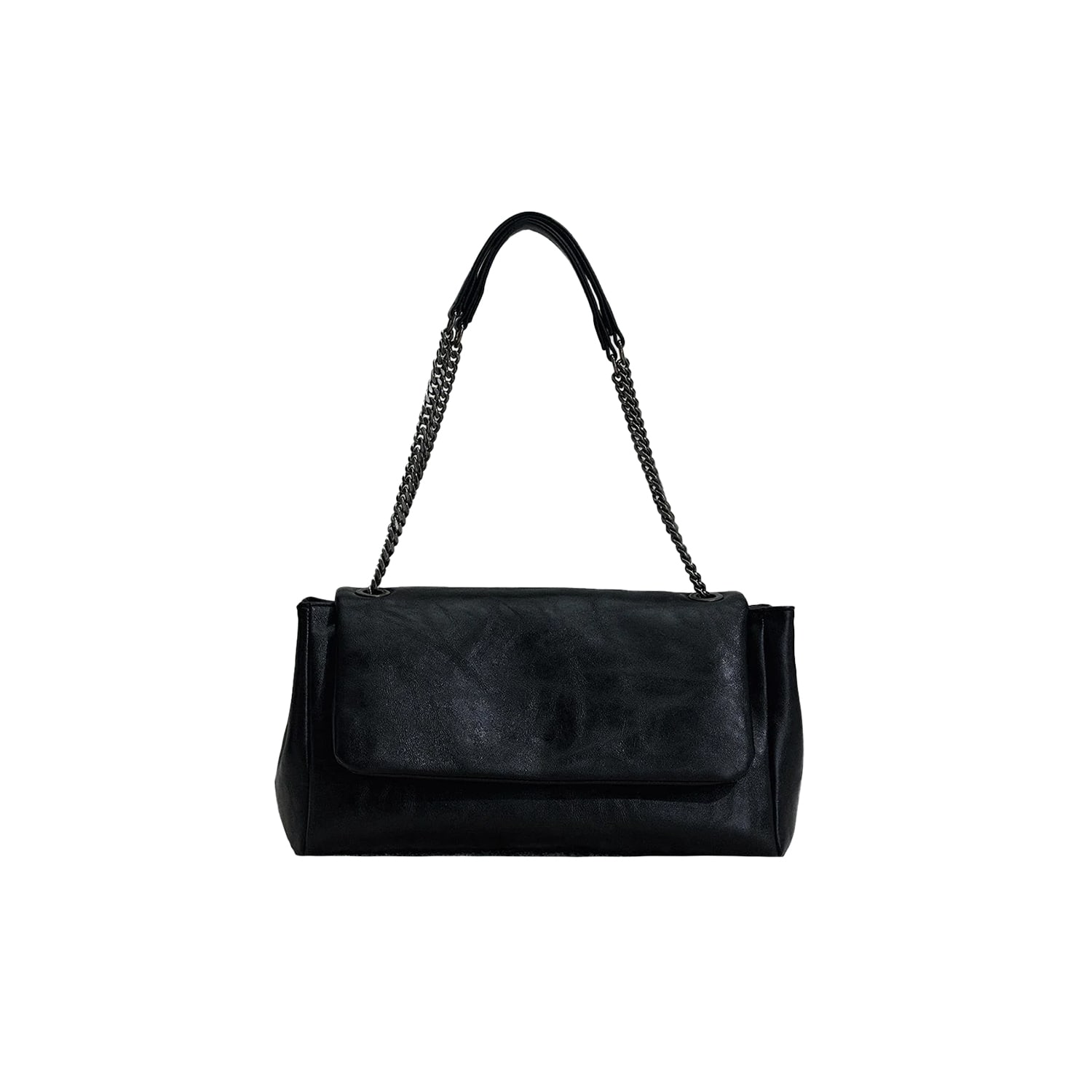 Suud Collection Women's Black Milan Chain Leather Bag In Black