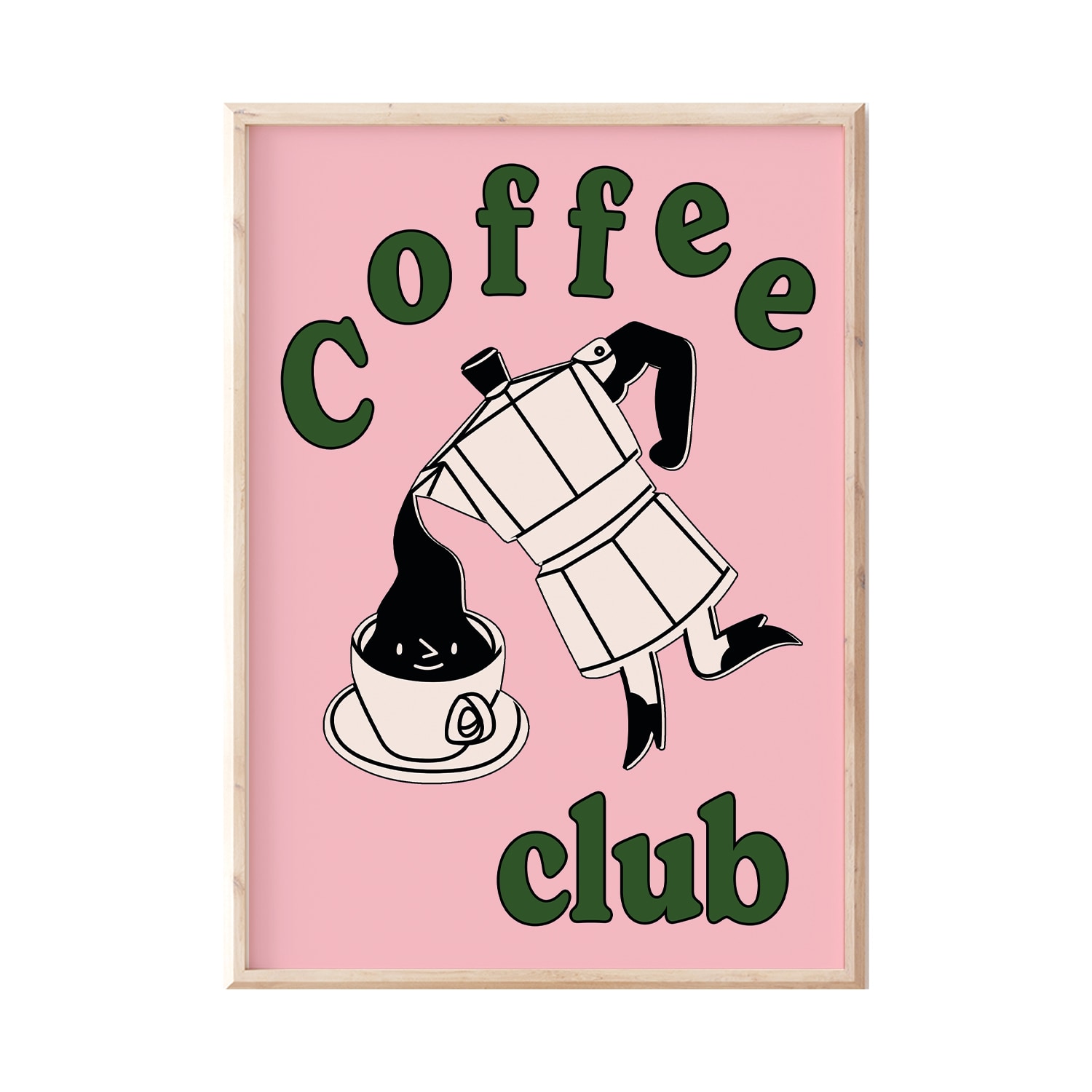 Green / Pink / Purple A3 Pink Coffee Club Print Sofe Store