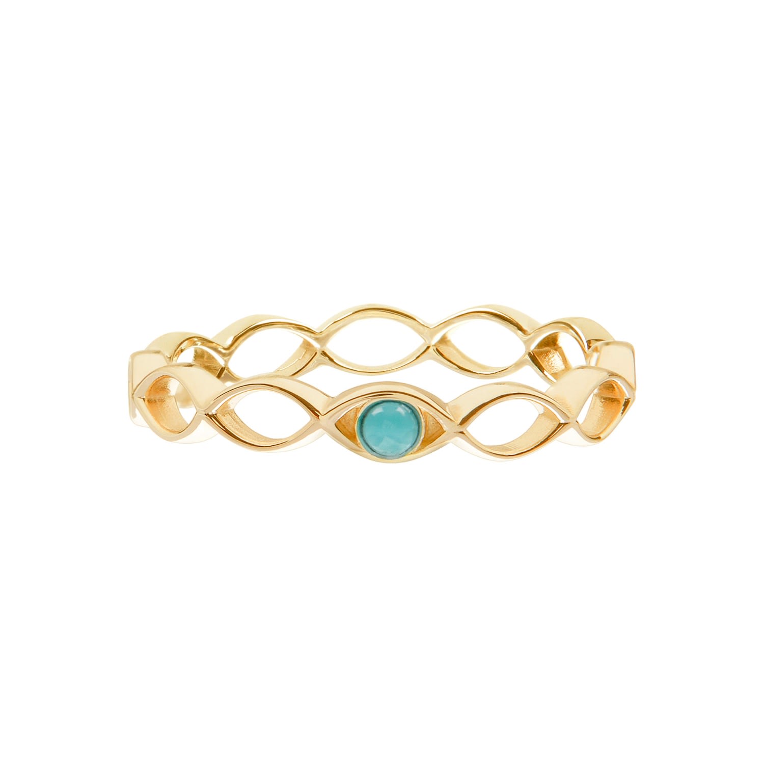 Women’s Evil Eye Turquoise Ring - Gold Soteria London