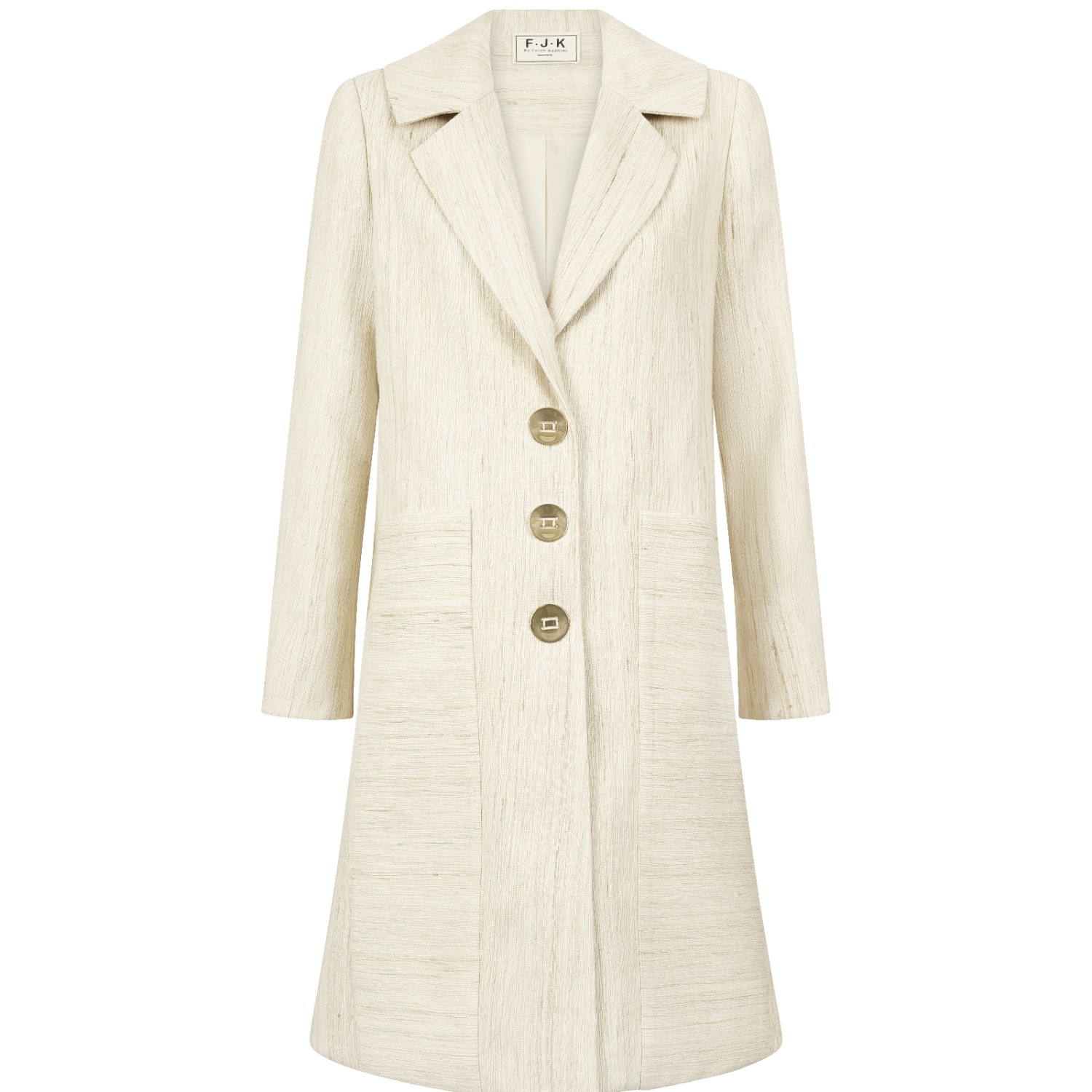 Women's Gold Odessa | The Silk Coat Dress | Extra Small | F.j.k by Farah Kadhimi