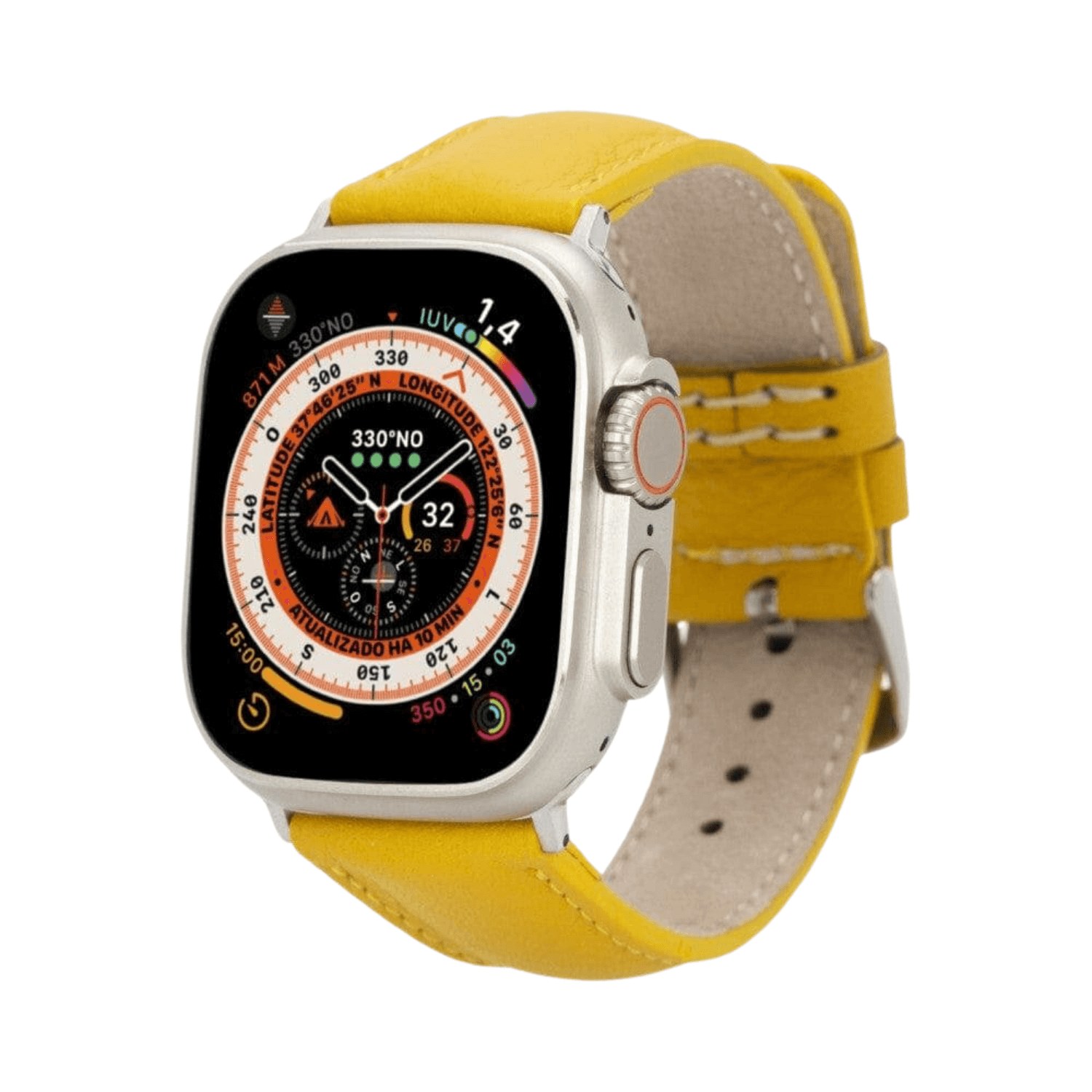 Leathere Women's Yellow / Orange Apple Watch Yellow Leather Strap - Boston In Yellow/orange