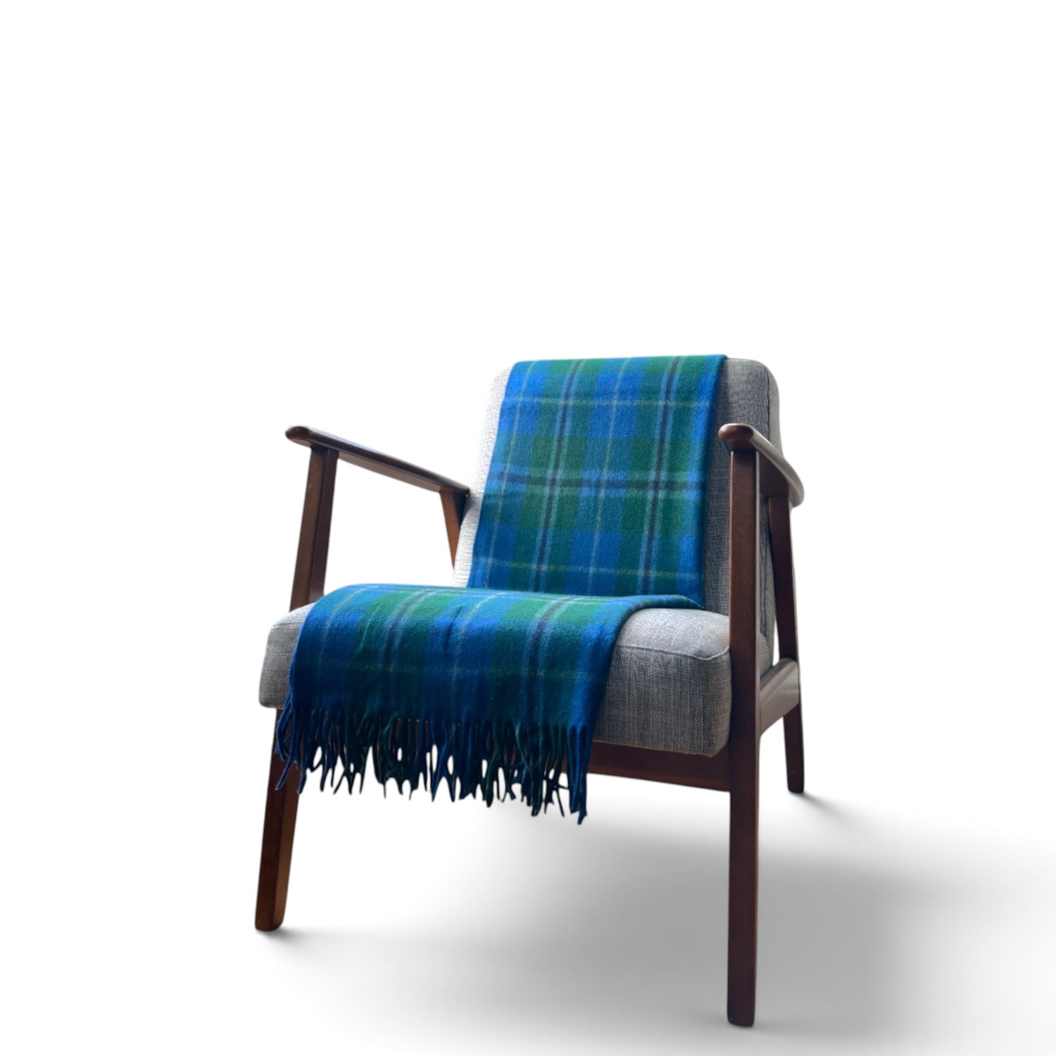 Loom & Cove Douglas Blue - 100% Recycled Wool Tartan Knee Blanket