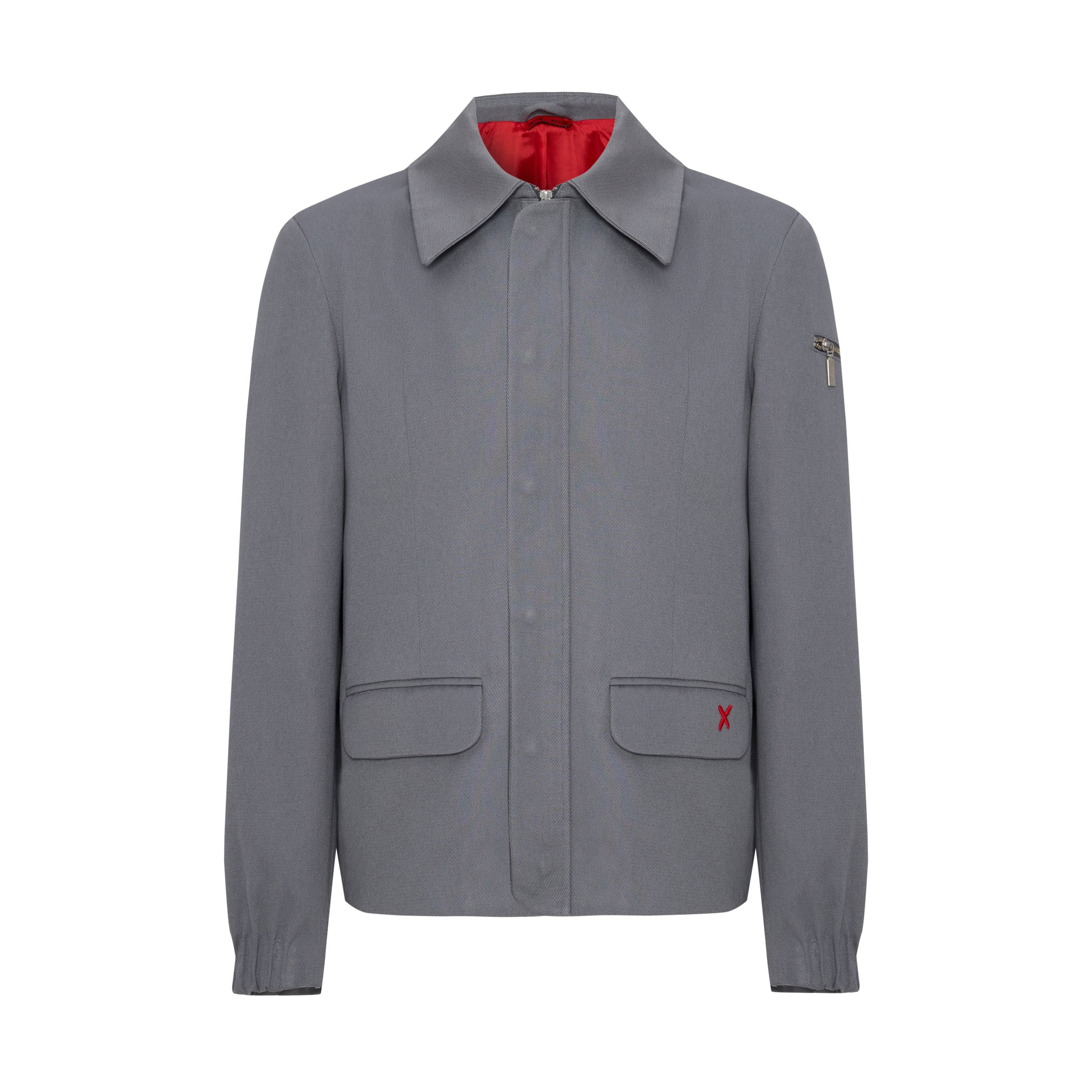 Pcfg Men's Grey Pure Cotton Puffer Gabardine Jacket In Gray