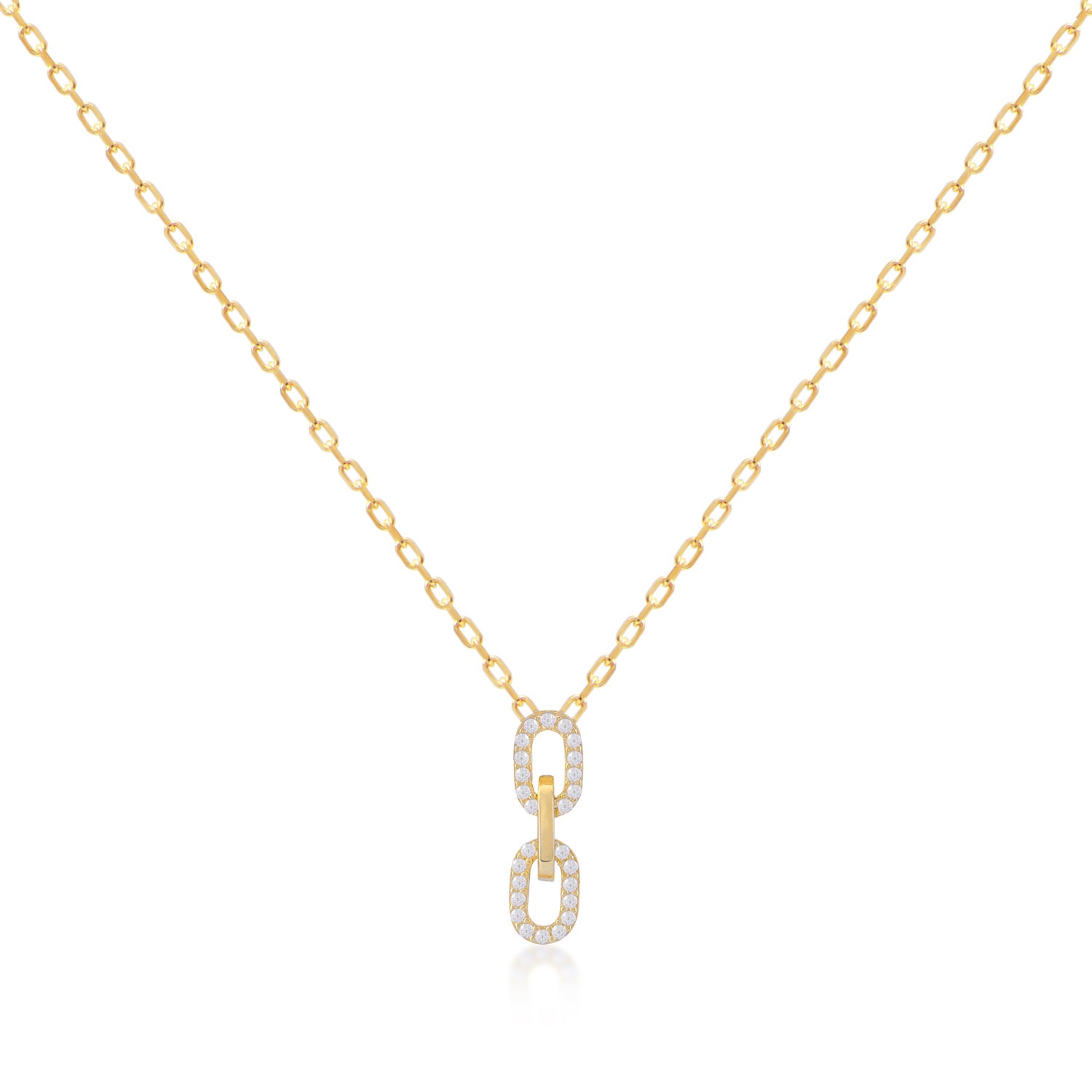 Women’s Mini Double Chain Gold Pendant Necklace By Eda Dogan