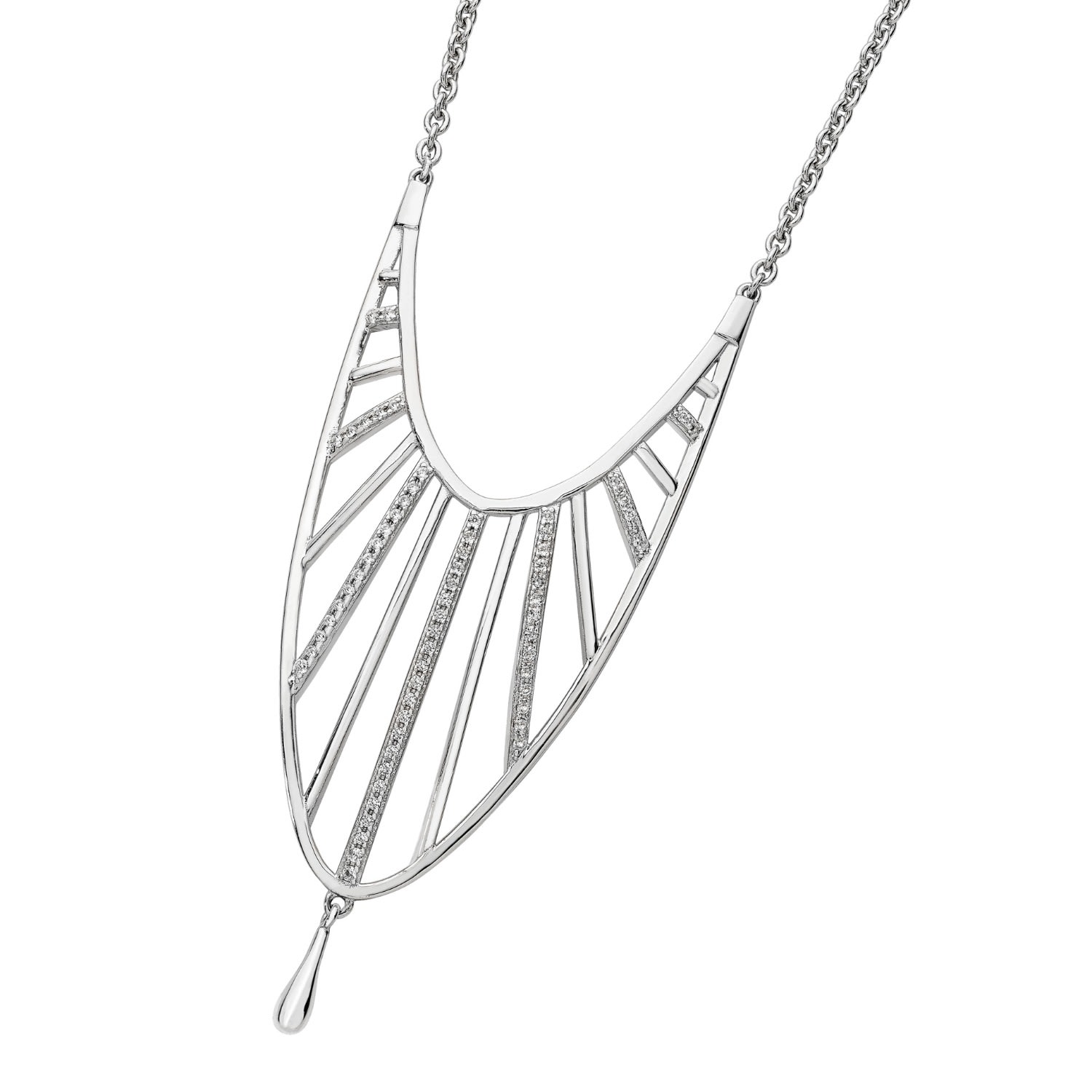 Lucy Quartermaine Women's Silver Art Deco Oval Long Necklace In Metallic