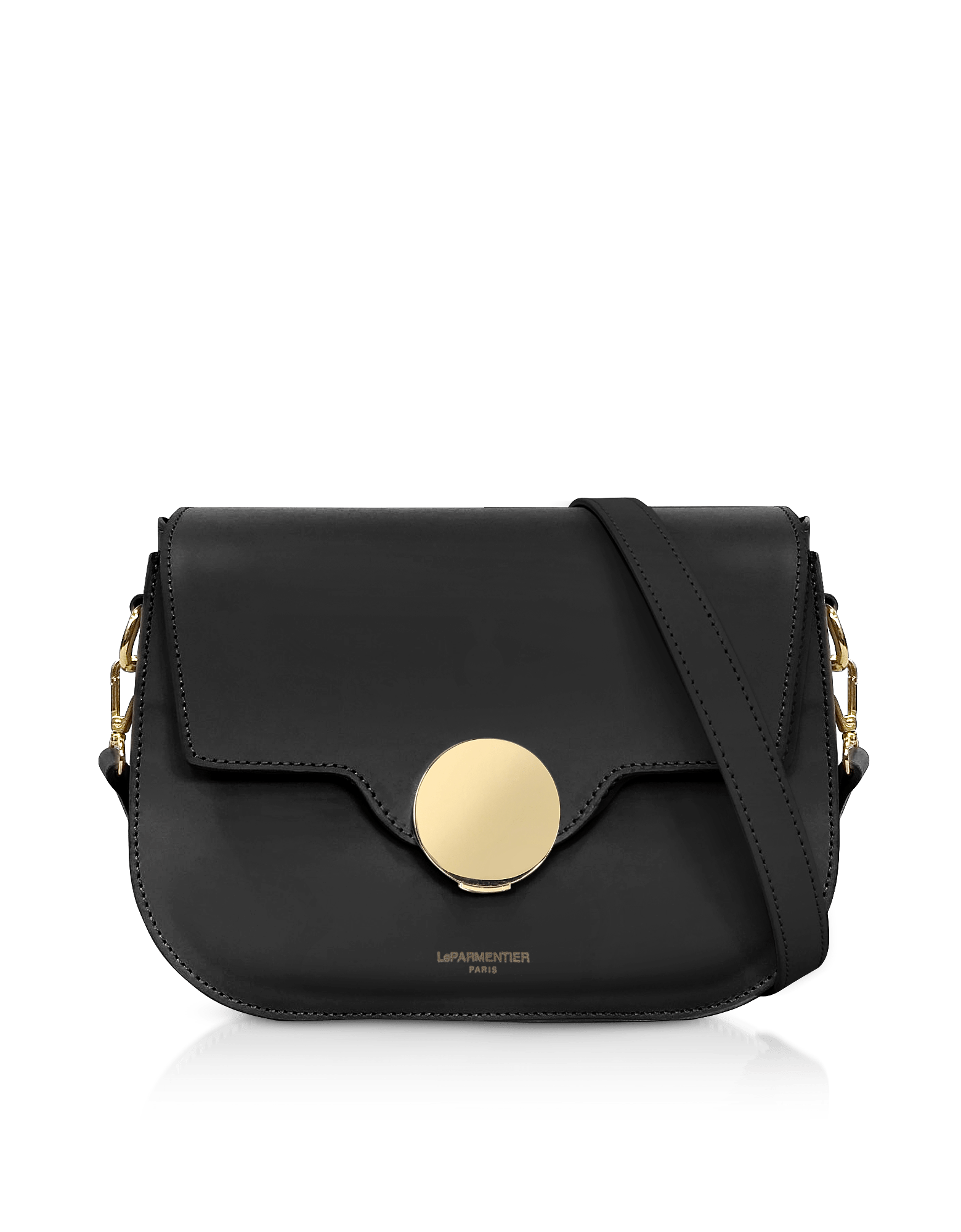 Le Parmentier Women's San Pedro Leather Shoulder Bag - Black Color In Black