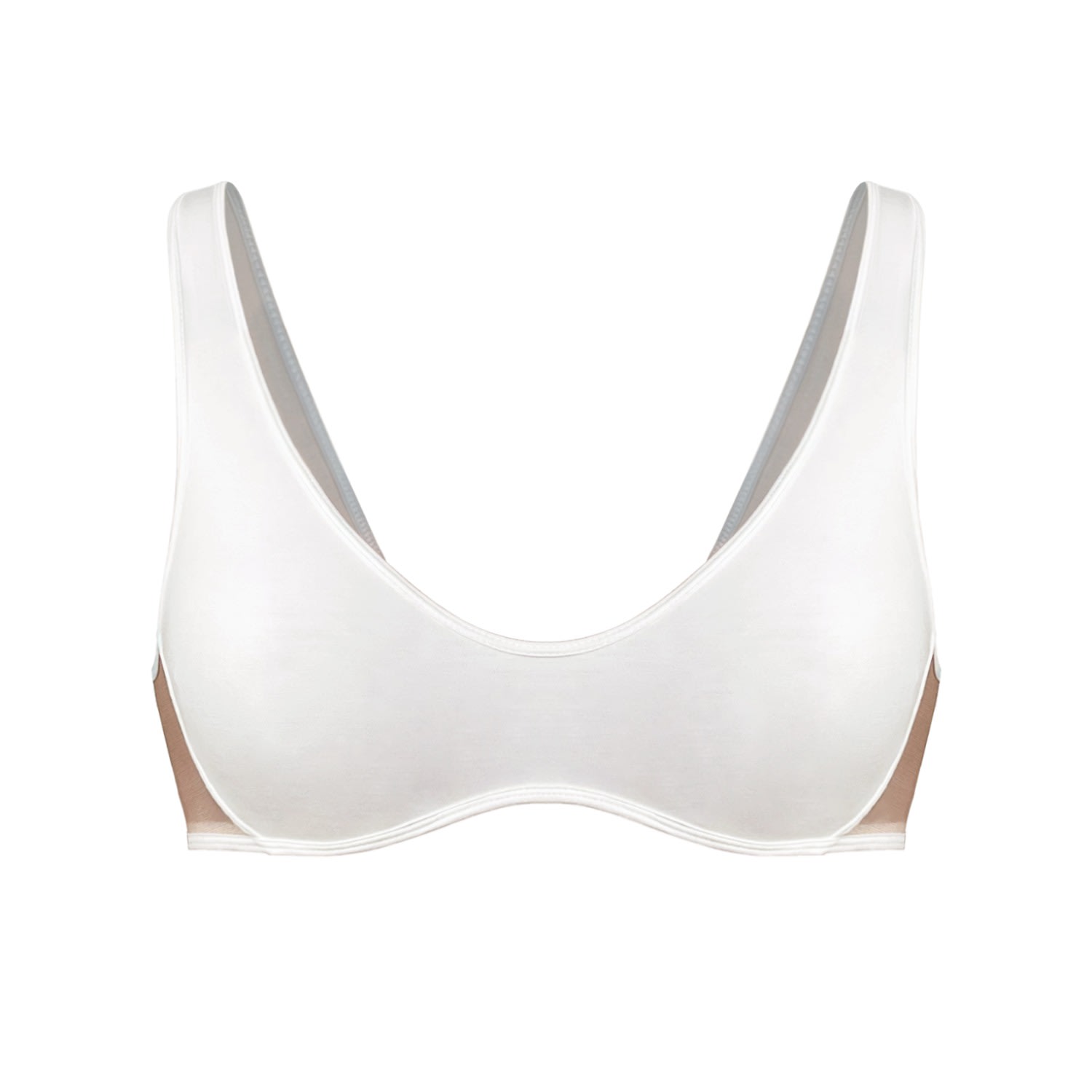 Women's White Core Scoop Neck Bralette Crystal | Medium | Monique Morin Lingerie