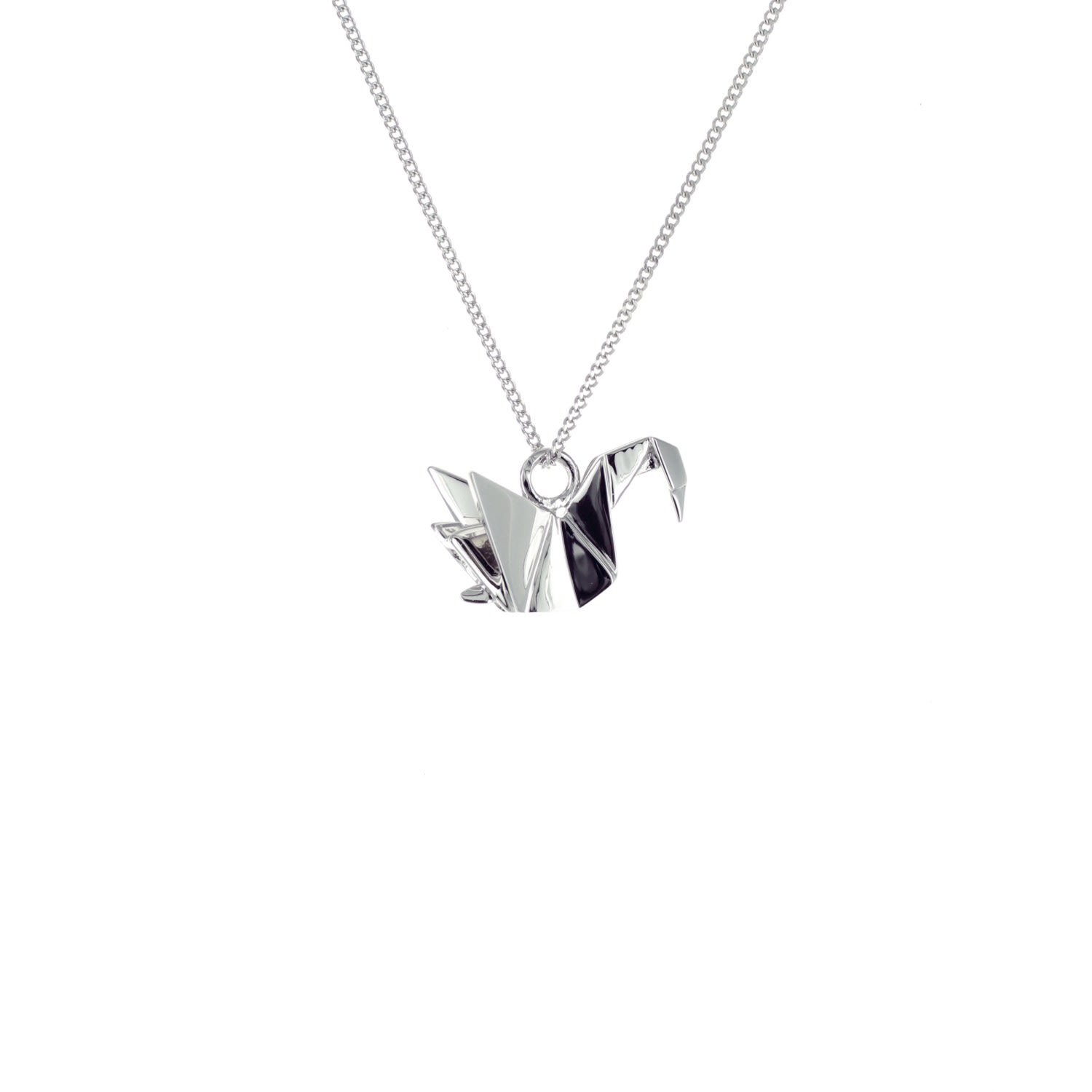 Women’s Mini Swan Necklace Sterling Silver Origami Jewellery