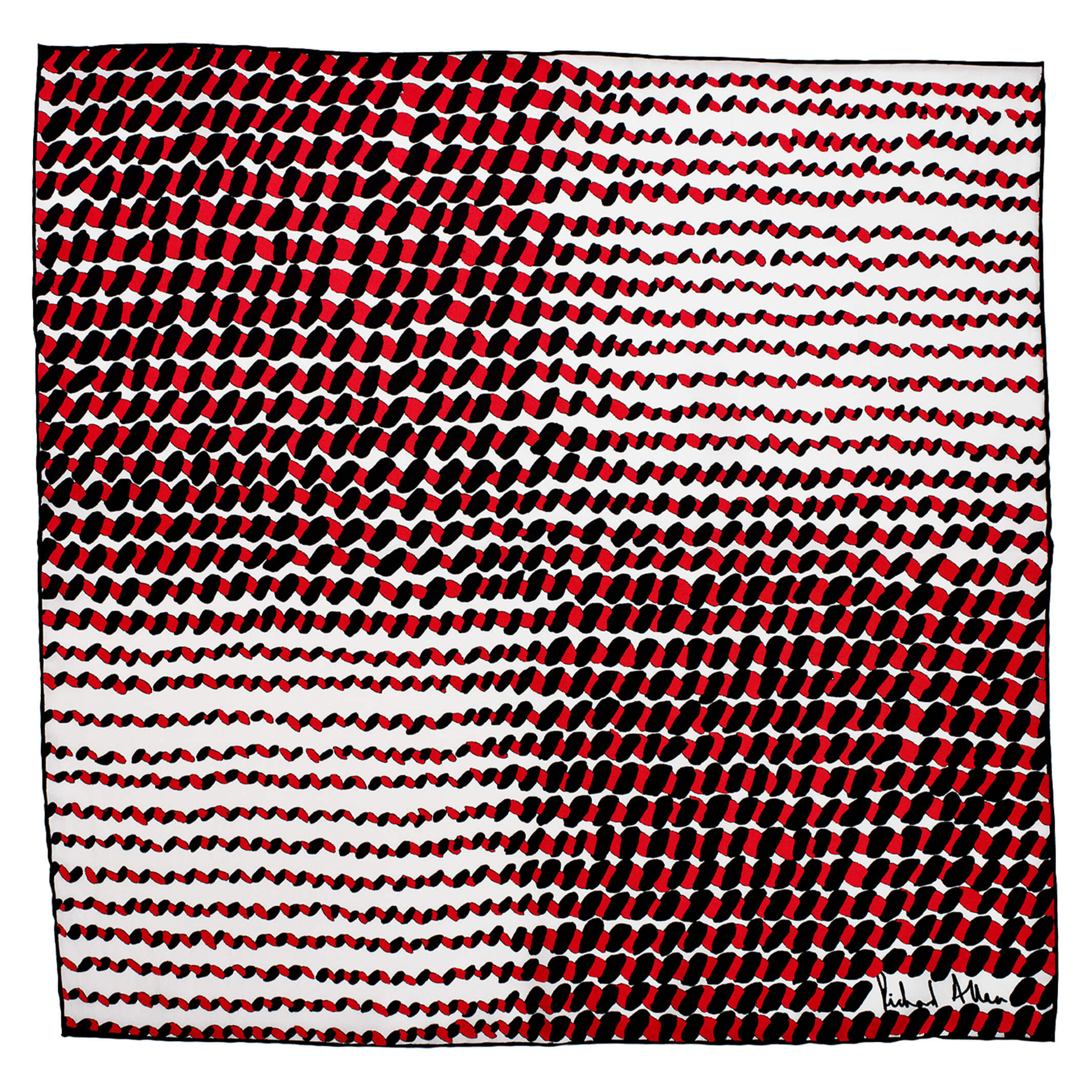 Richard Allan London Women's Black / White / Red Red Dash Silk Neckerchief In Multi