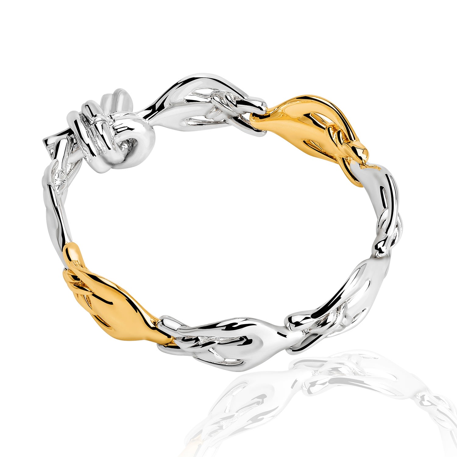 Tane México 1942 Women's Silver / Gold Wings To Fly Bracelet In Metallic