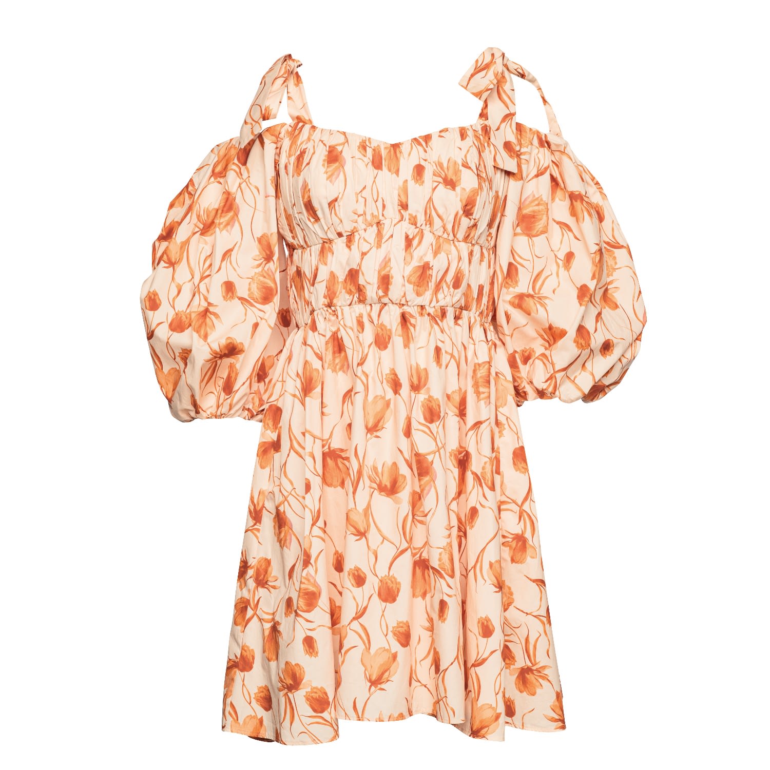 Vasiliki Atelier Women's Yellow / Orange Aurelia Mini Off-shoulder Dress In Yellow/orange