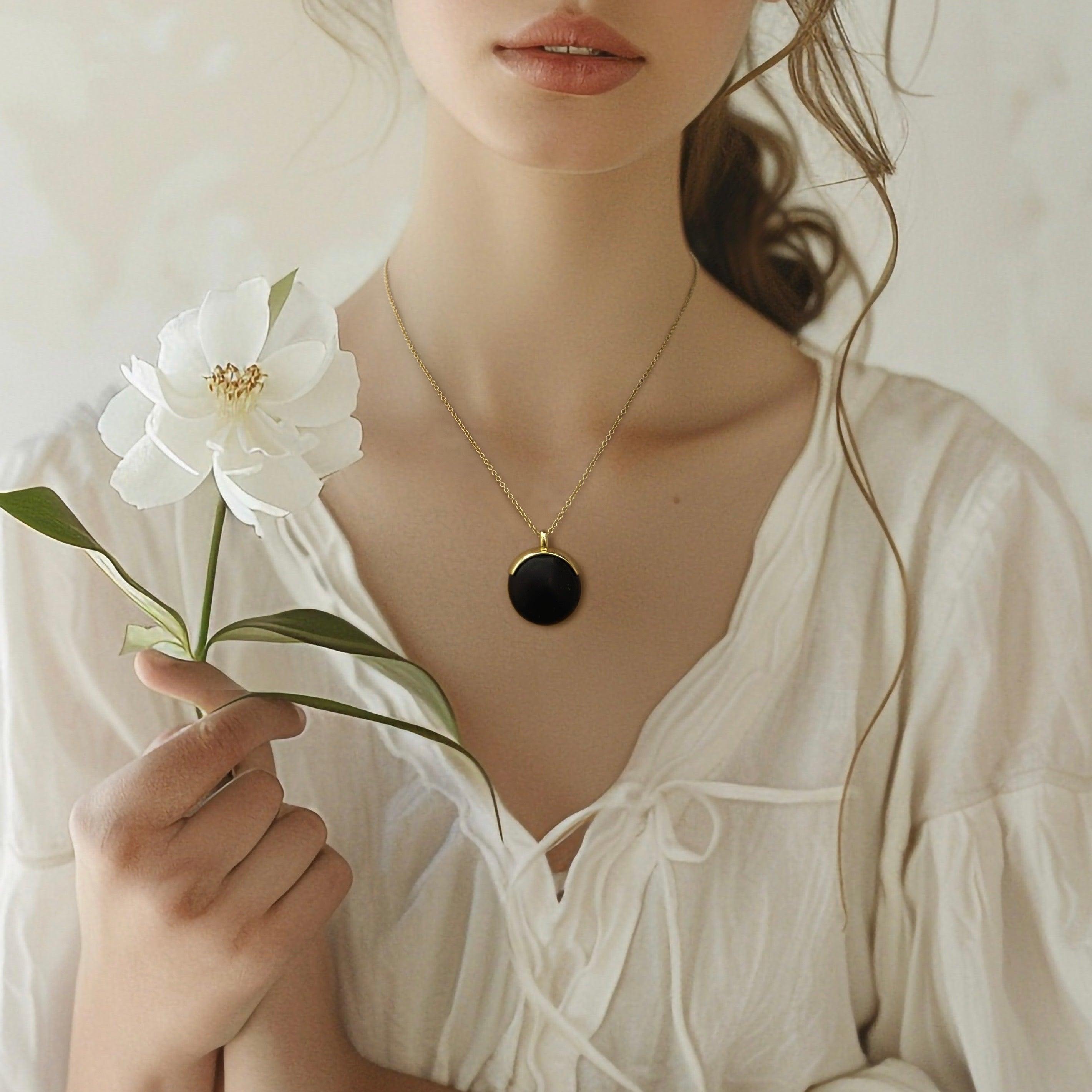 Collana Con Ciondolo Rettangolare In Shungite Naturale, Protezione Dalle Onde Elettromagnetiche (EMF) E Pietra Di Guarigione