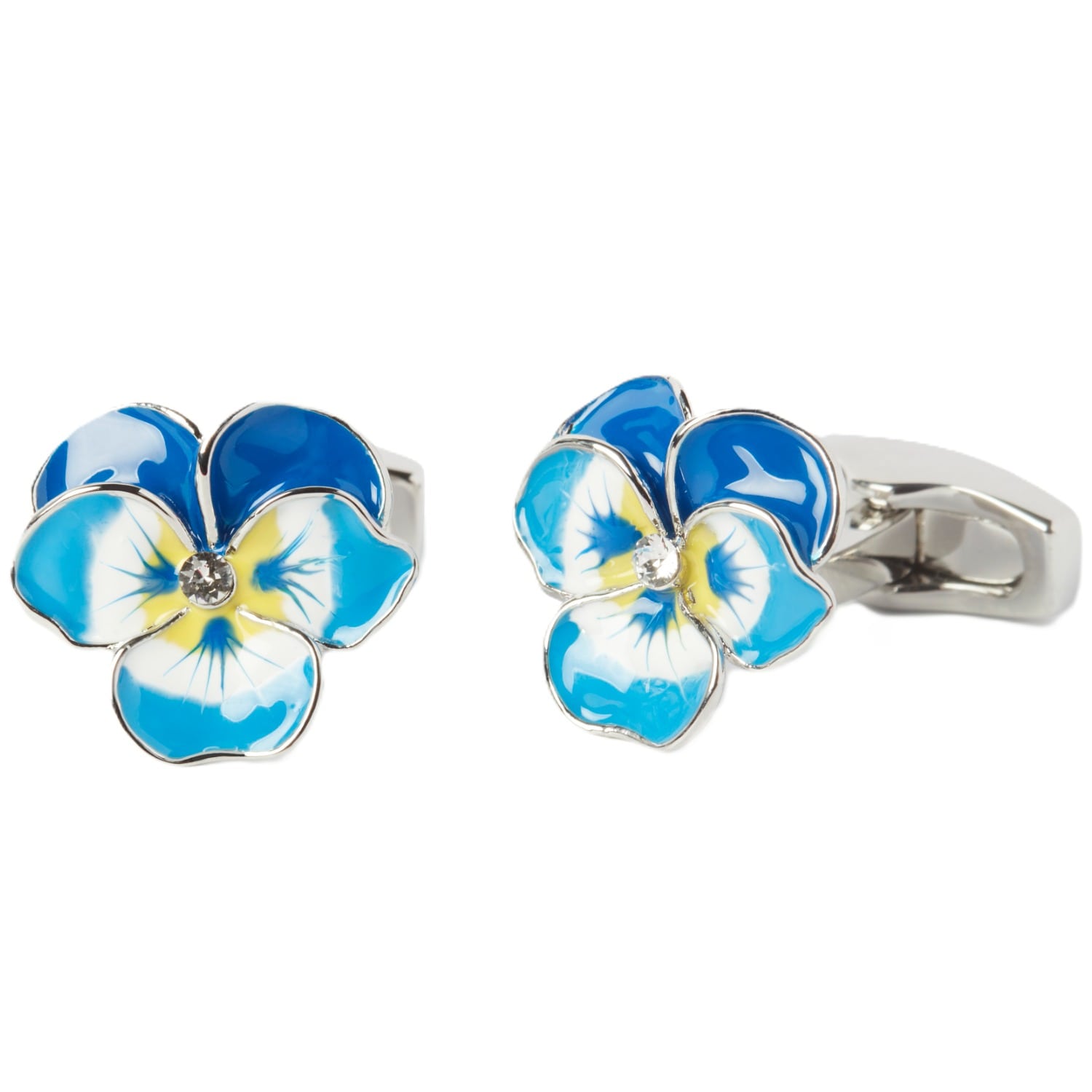 Men's Hand Painted Pansy Cufflinks | Simon Carter