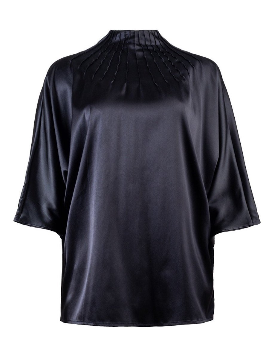 Helene Galwas Women's Camellia Blouse Black In Black