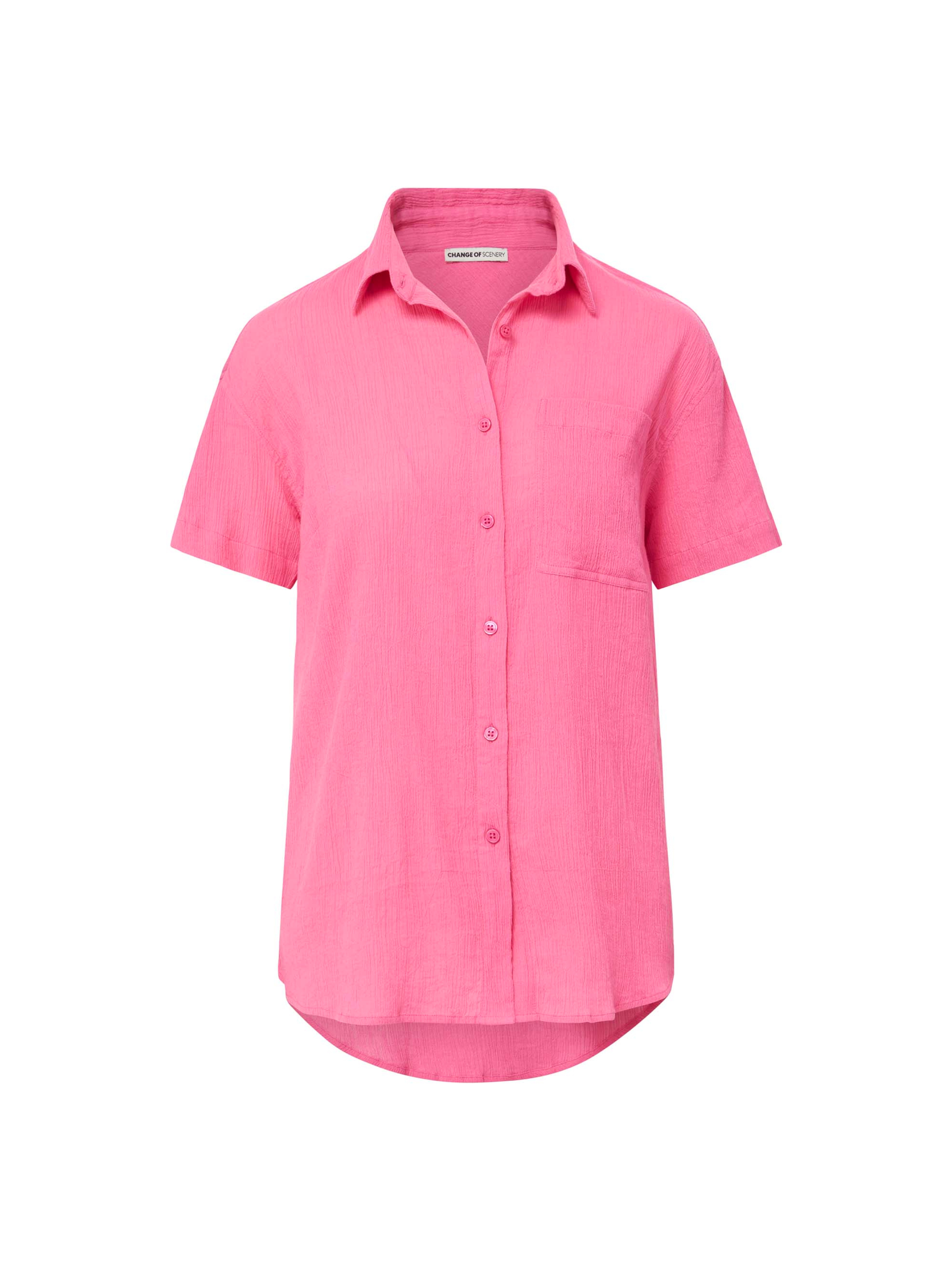 Change Of Scenery Women's Pink / Purple Michelle Shirt In Hibiscus In Pink/purple