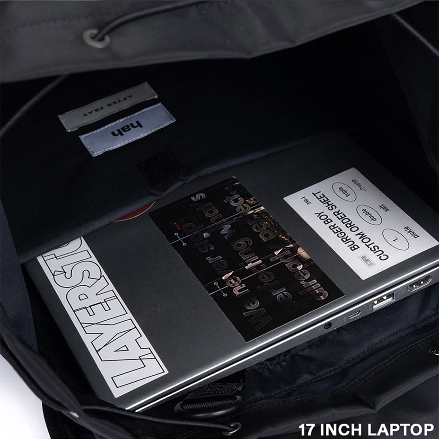【HAH ARCHIVE】2POCKET NYLON CARGO RUCK SACK After Pray Edition | Two-Pocket Nylon Cargo Rucksack - Black
