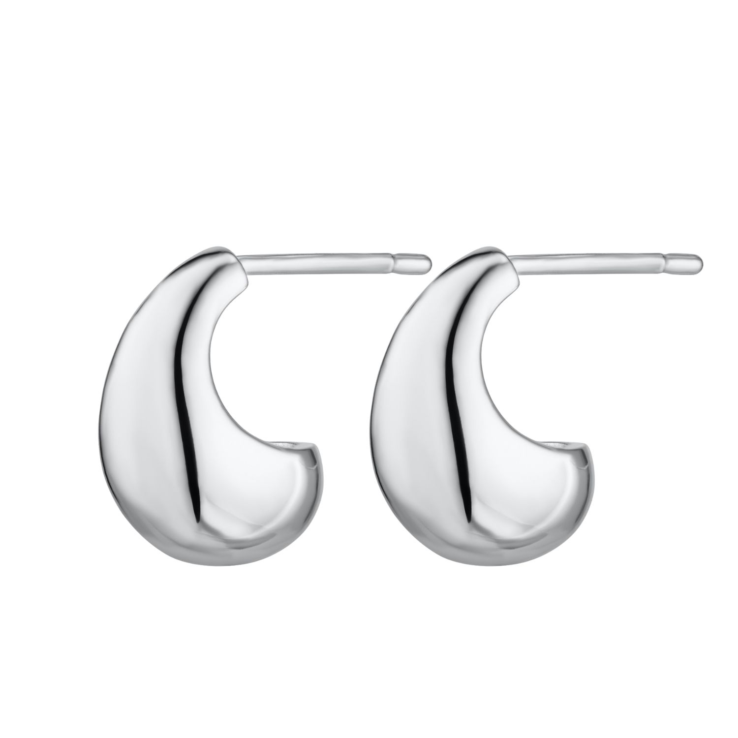 Scream Pretty Women's Silver Teardrop Stud Earrings In Metallic