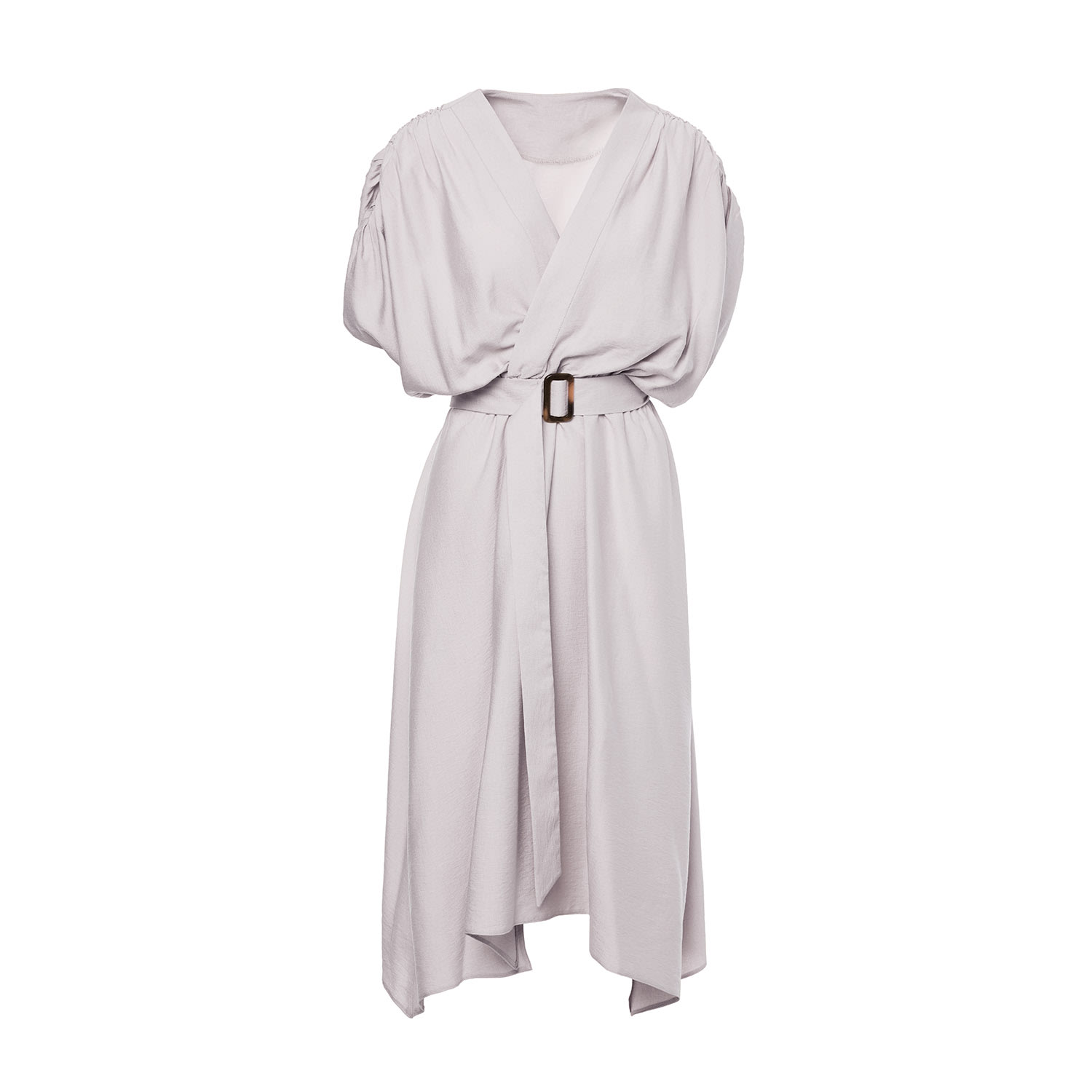 Bluzat Women's Neutrals Beige Linen Midi Dress With Belt In Beige