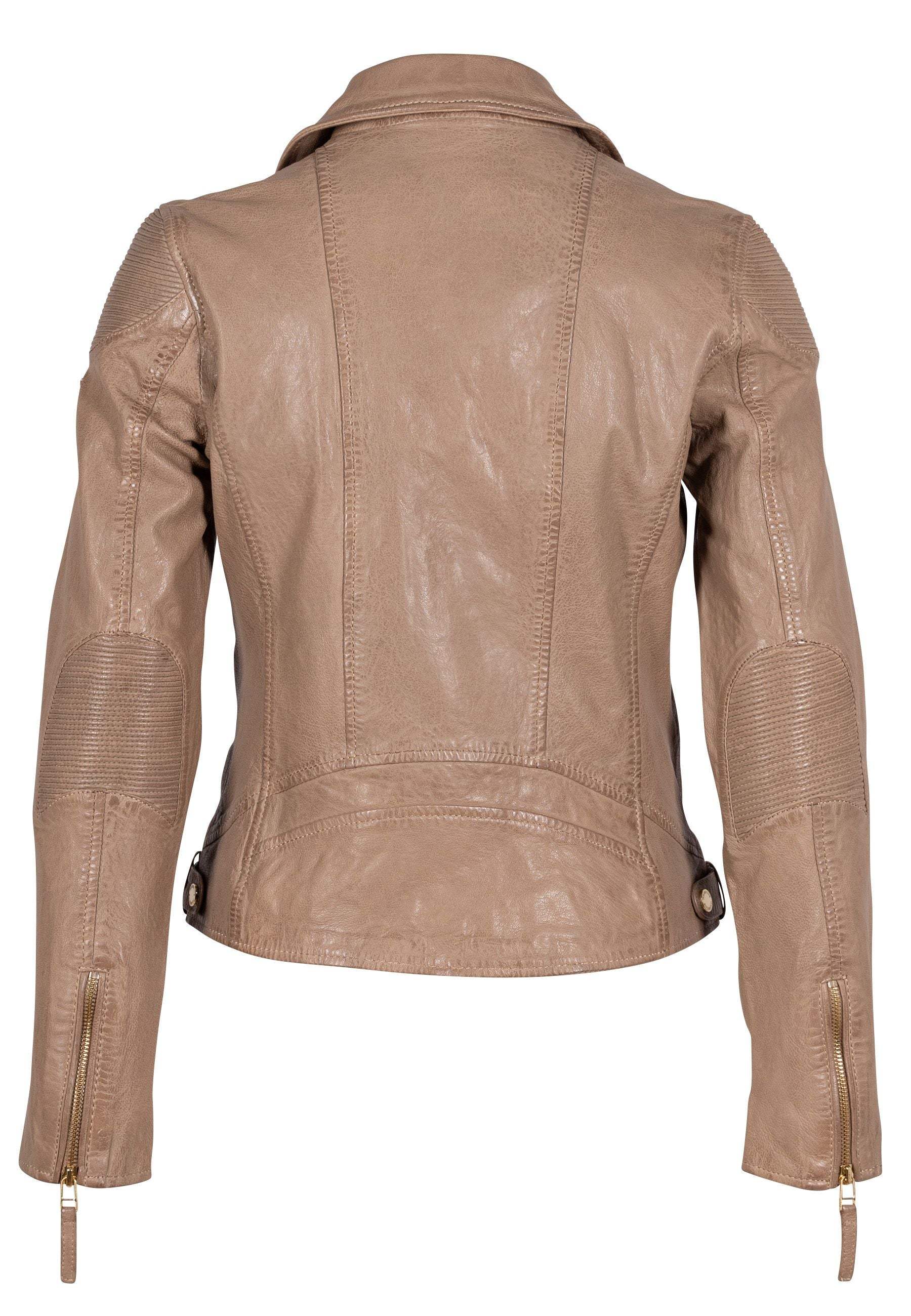 Mauritius Women's Neutrals Raizel Rf Leather Jacket, Toffee In Black