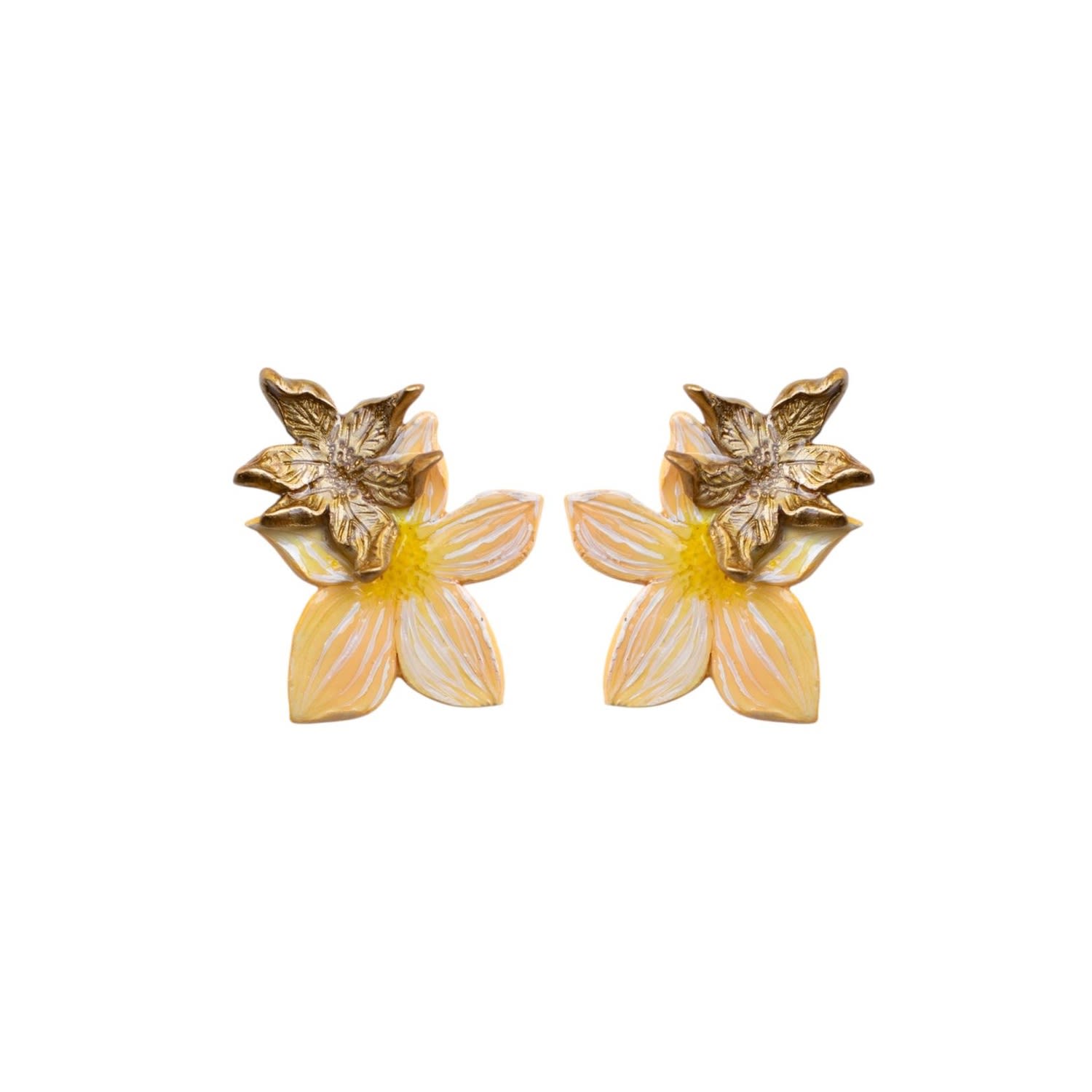 Sunset Magic Studio Women's Gold / White / Yellow Tropical Breeze - Earring In Multi