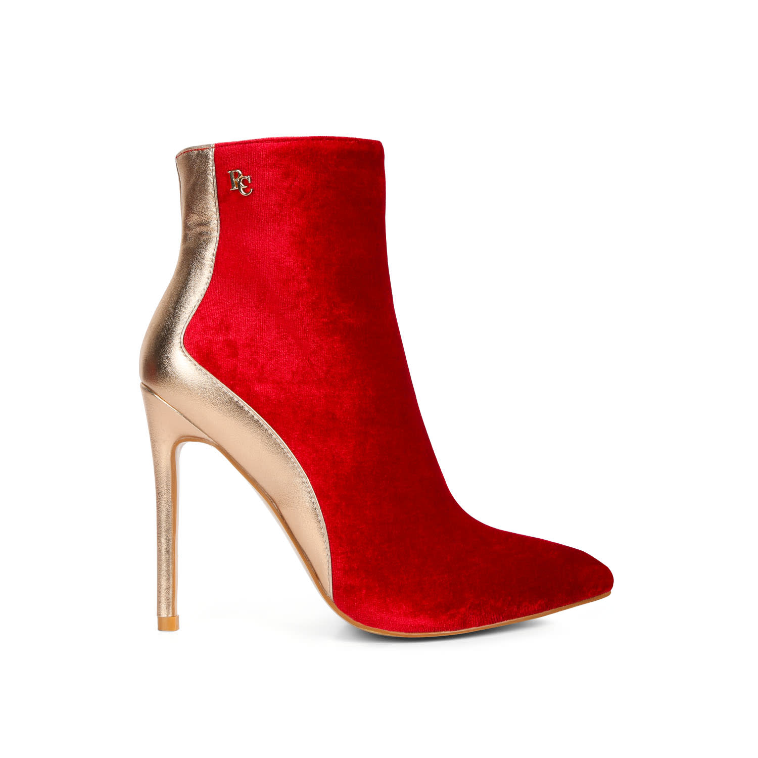 Rag & Co Women's Slade Metallic Highlight High Heeled Ankle Boots In Red By  In Red
