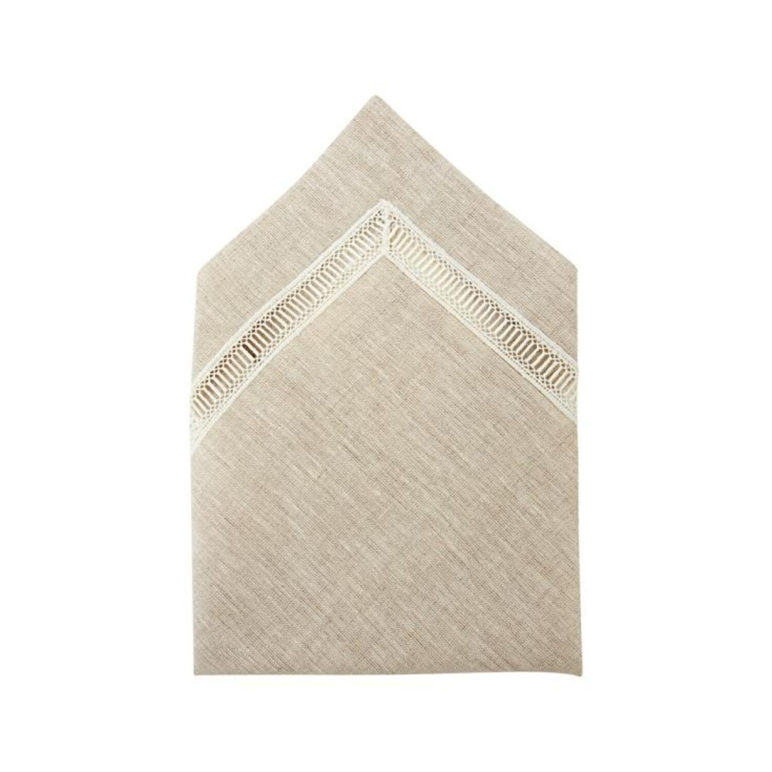 Km Home Collection White Deirdre Linen Napkins Set Of Two In White