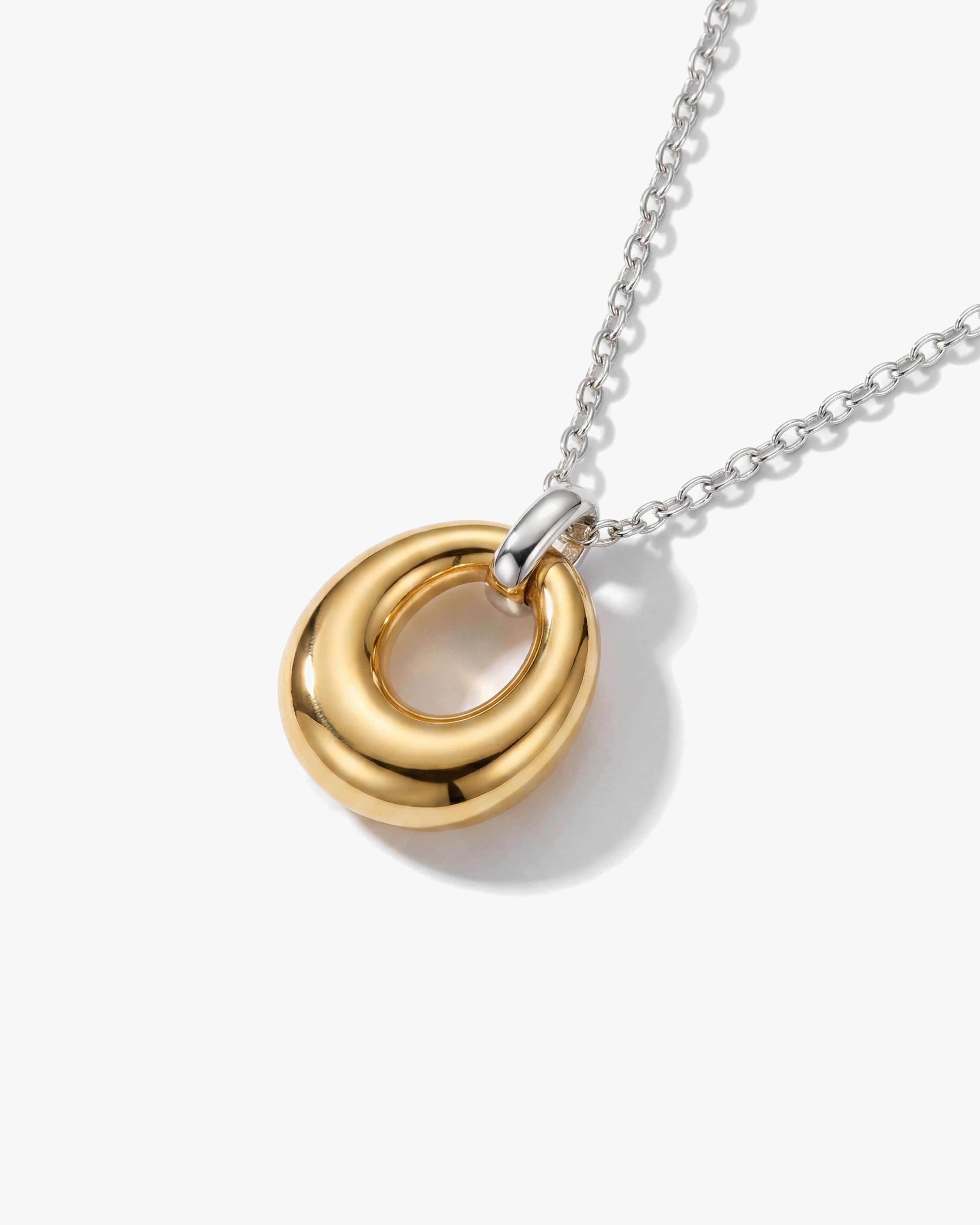 Twotone 14K Gold Karma Drop Pendant Necklace | Elk & Bloom | Wolf 