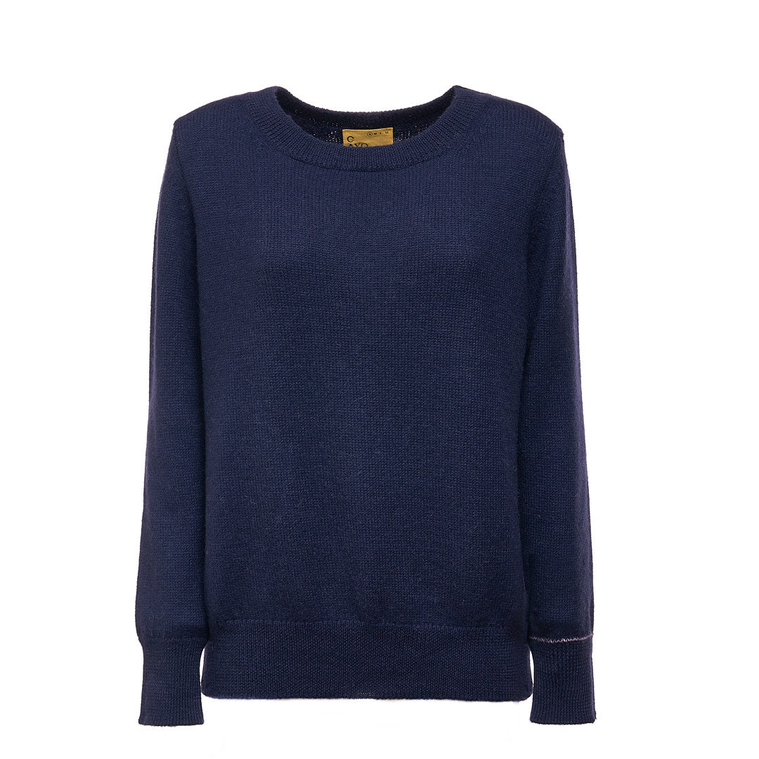 Women’s Blue Classic - Deep Navy Alpaca Jumper Large Cayo