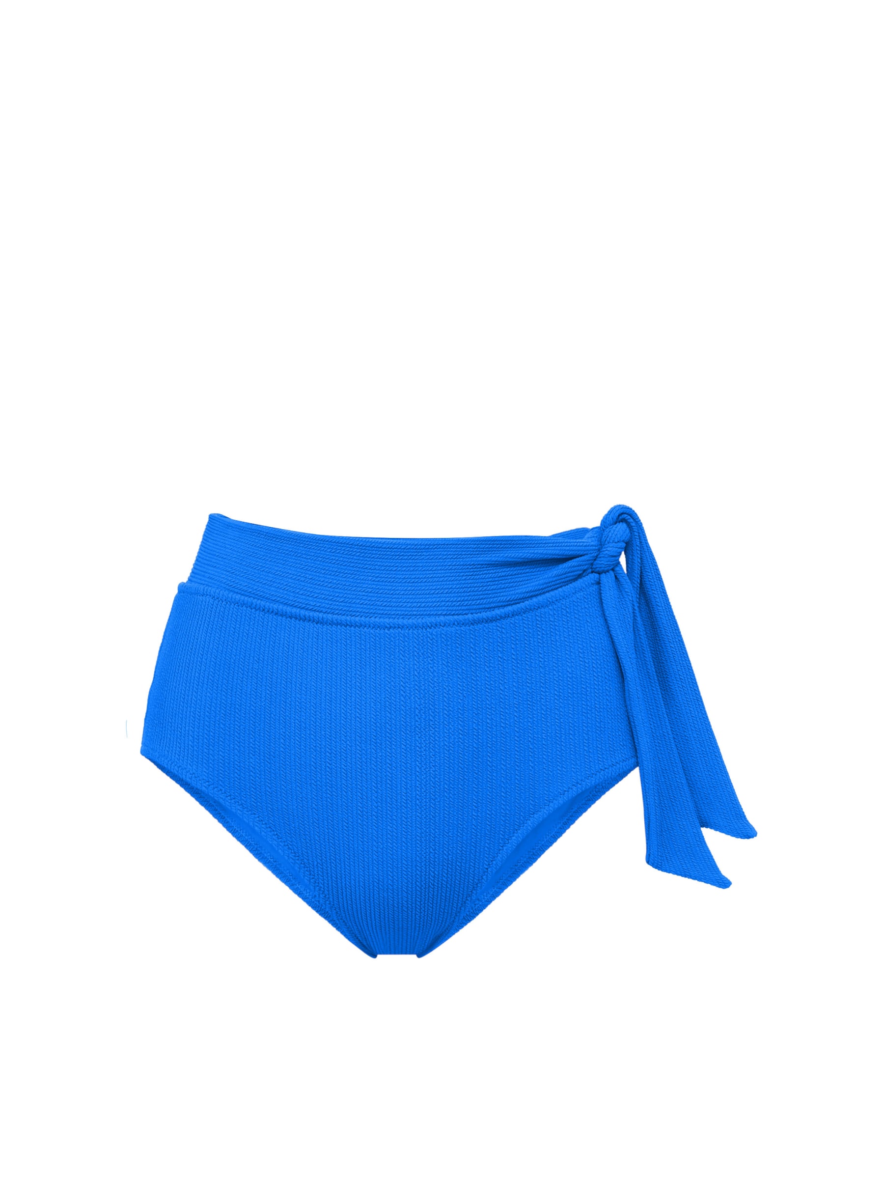 Change Of Scenery Women's Neutrals / Blue Side Tie High Waist Bottom In Grotto Textured In Blue