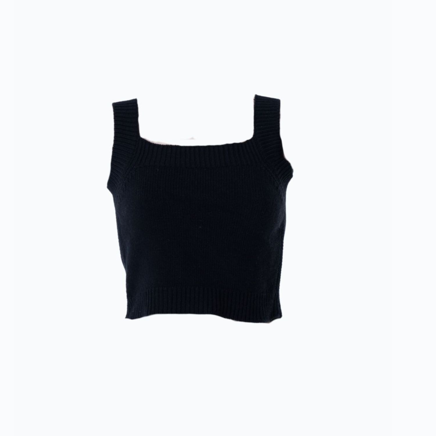 Altramoda Redressing The World Women's Slim Tank Top In Responsible Wool & Cashmere Black In Black
