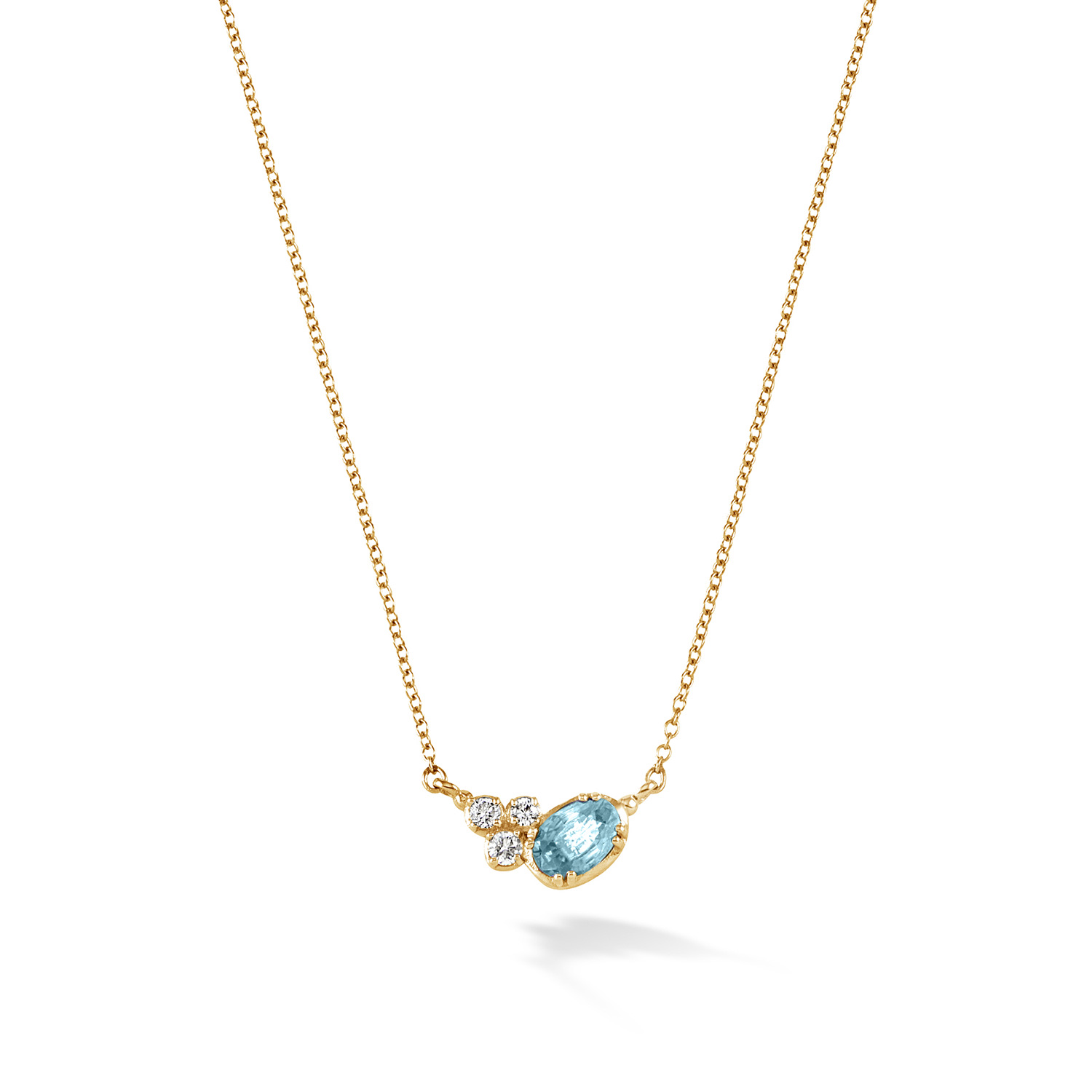 Dower & Hall Women's Fine Yellow Gold Stargazer Oval Aquamarine Pendant In Gold